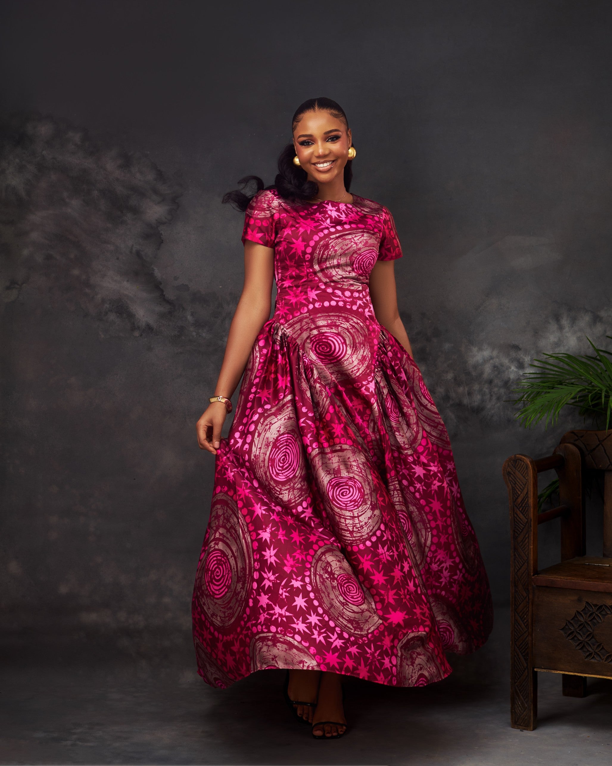 Adaobi Dress in silk by CONCU BY CM — contemporary Nigerian womenswear Lagos, sizes 8–22