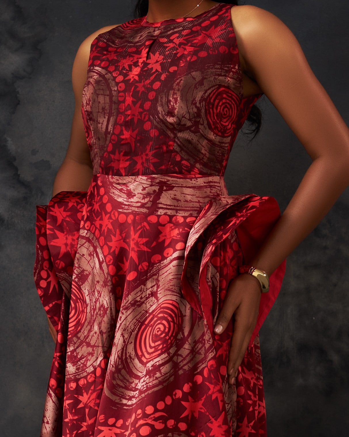 Akuolisa Dress in silk and chiffon by CONCU BY CM — Nigerian fashion Lagos, sizes 8–22