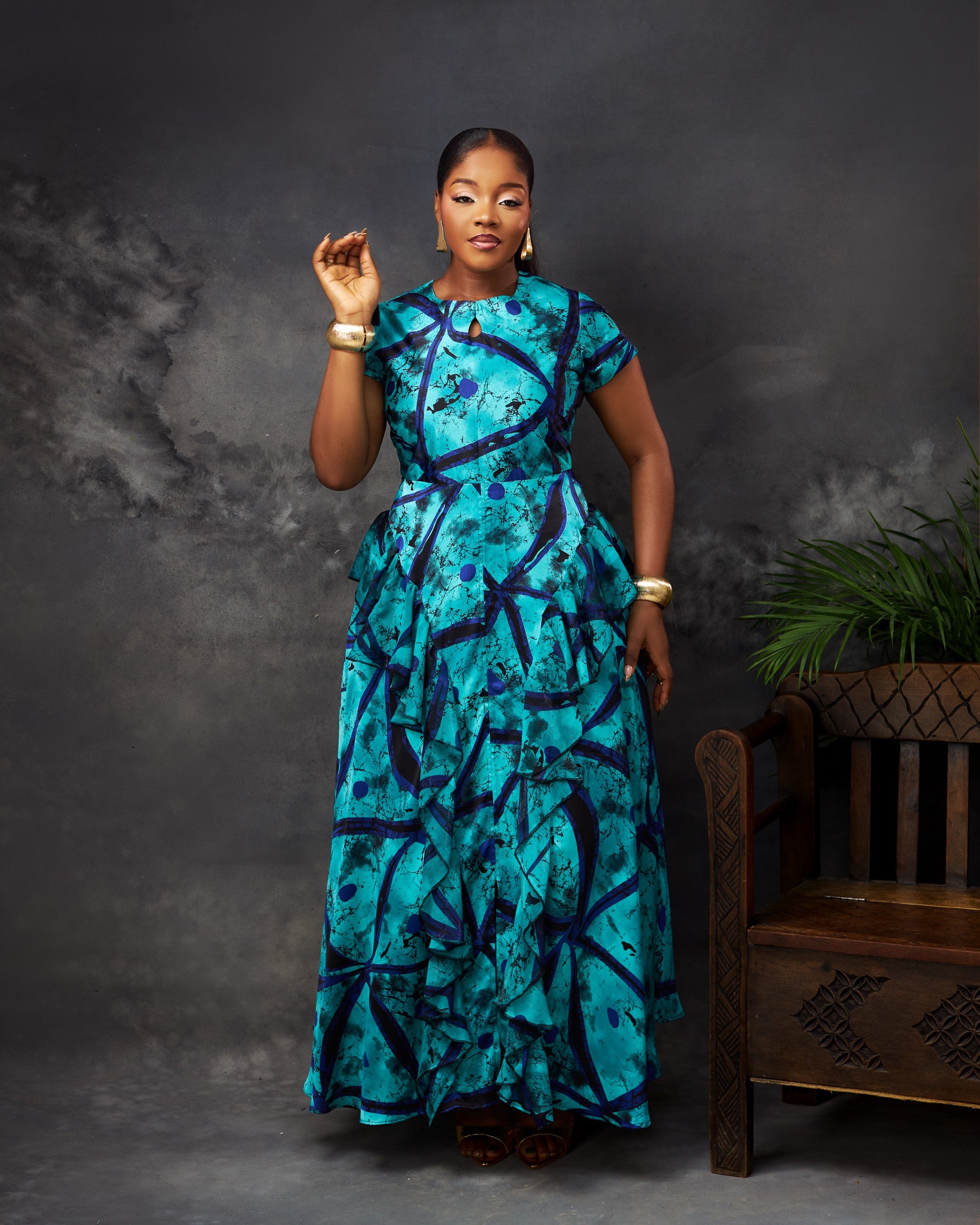 Alara Dress in silk by CONCU BY CM — contemporary Nigerian womenswear Lagos, sizes 8–22