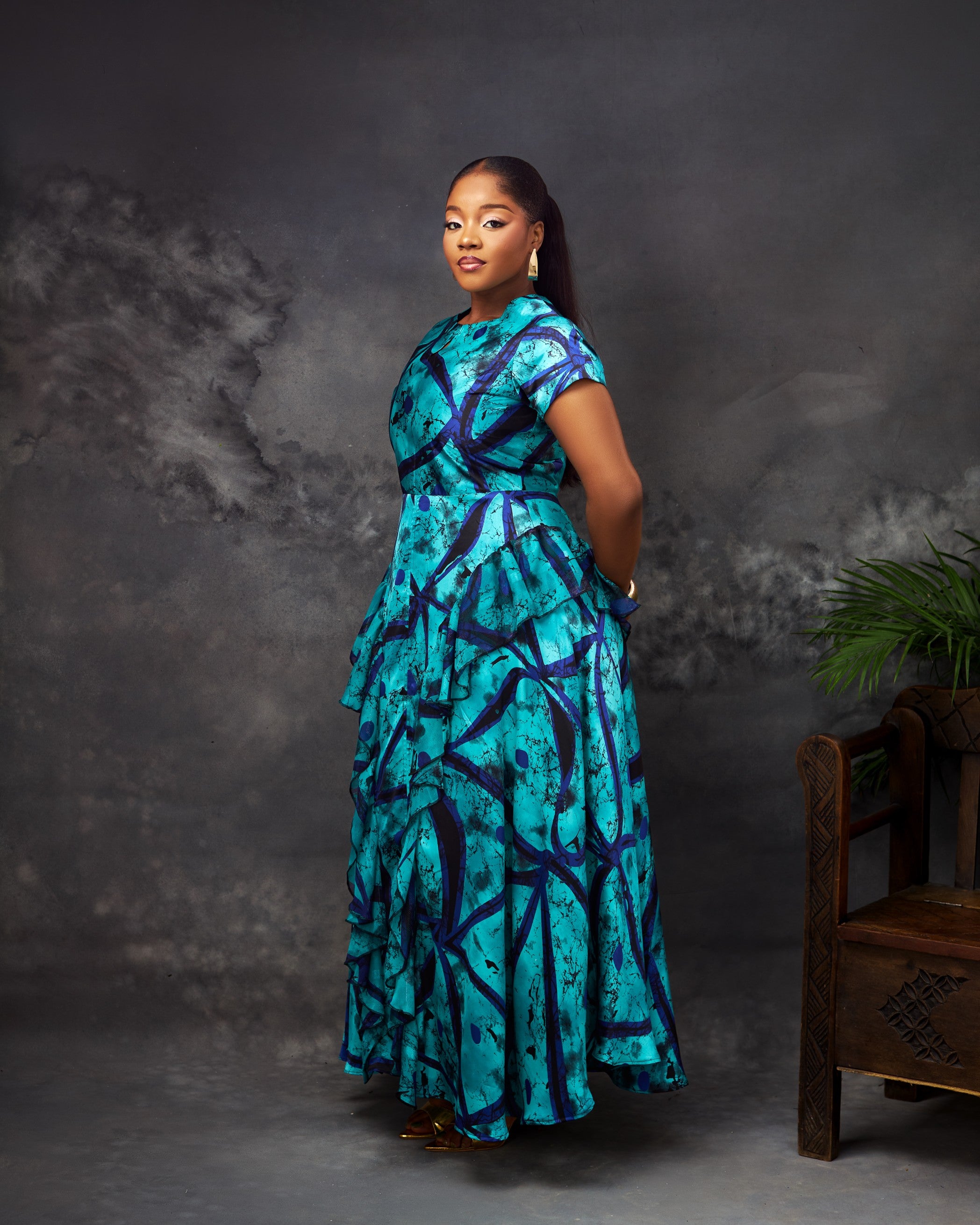 Alara Dress in silk by CONCU BY CM — contemporary Nigerian womenswear Lagos, sizes 8–22