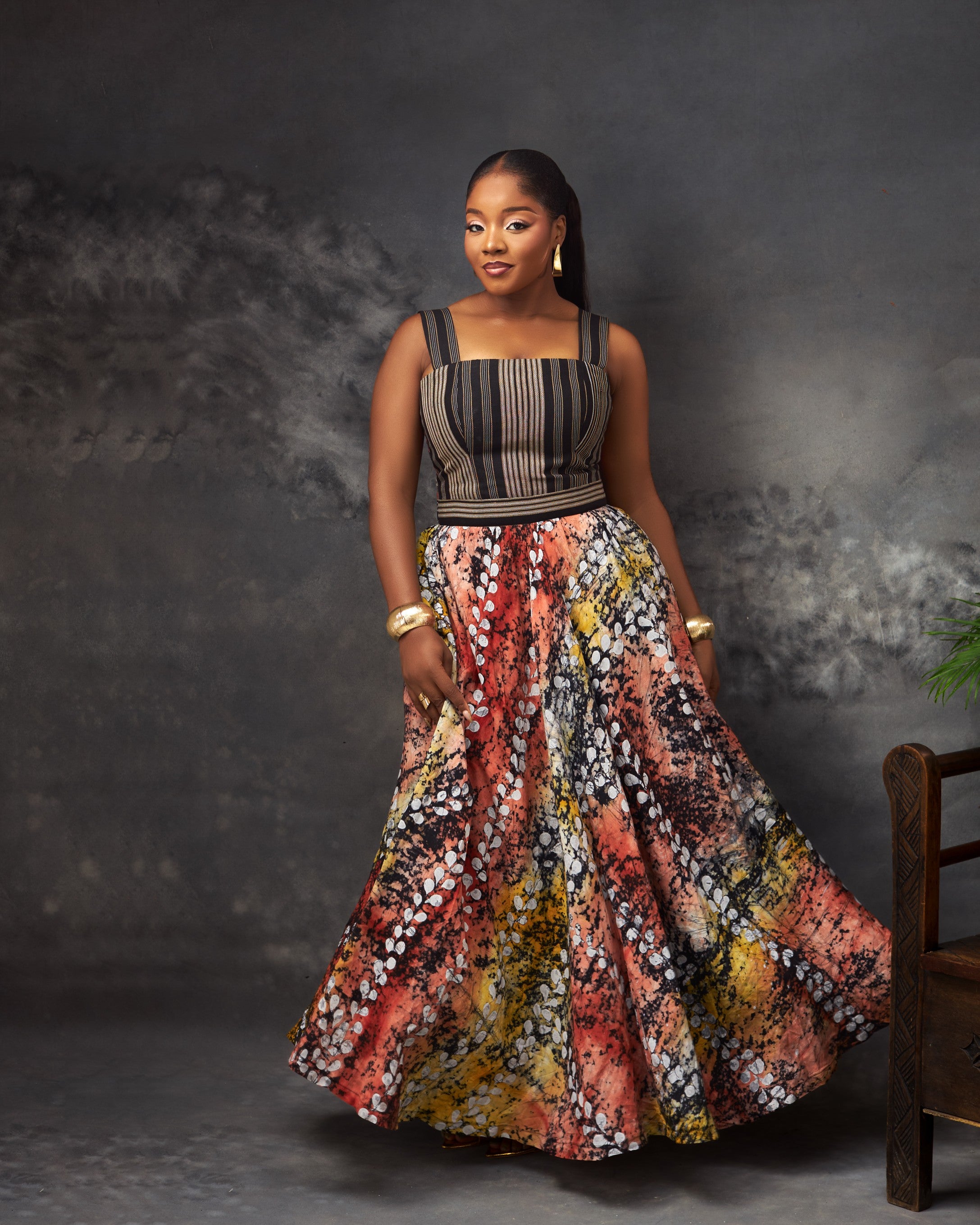 Amara Dress in silk by CONCU BY CM — contemporary Nigerian womenswear Lagos, sizes 8–22