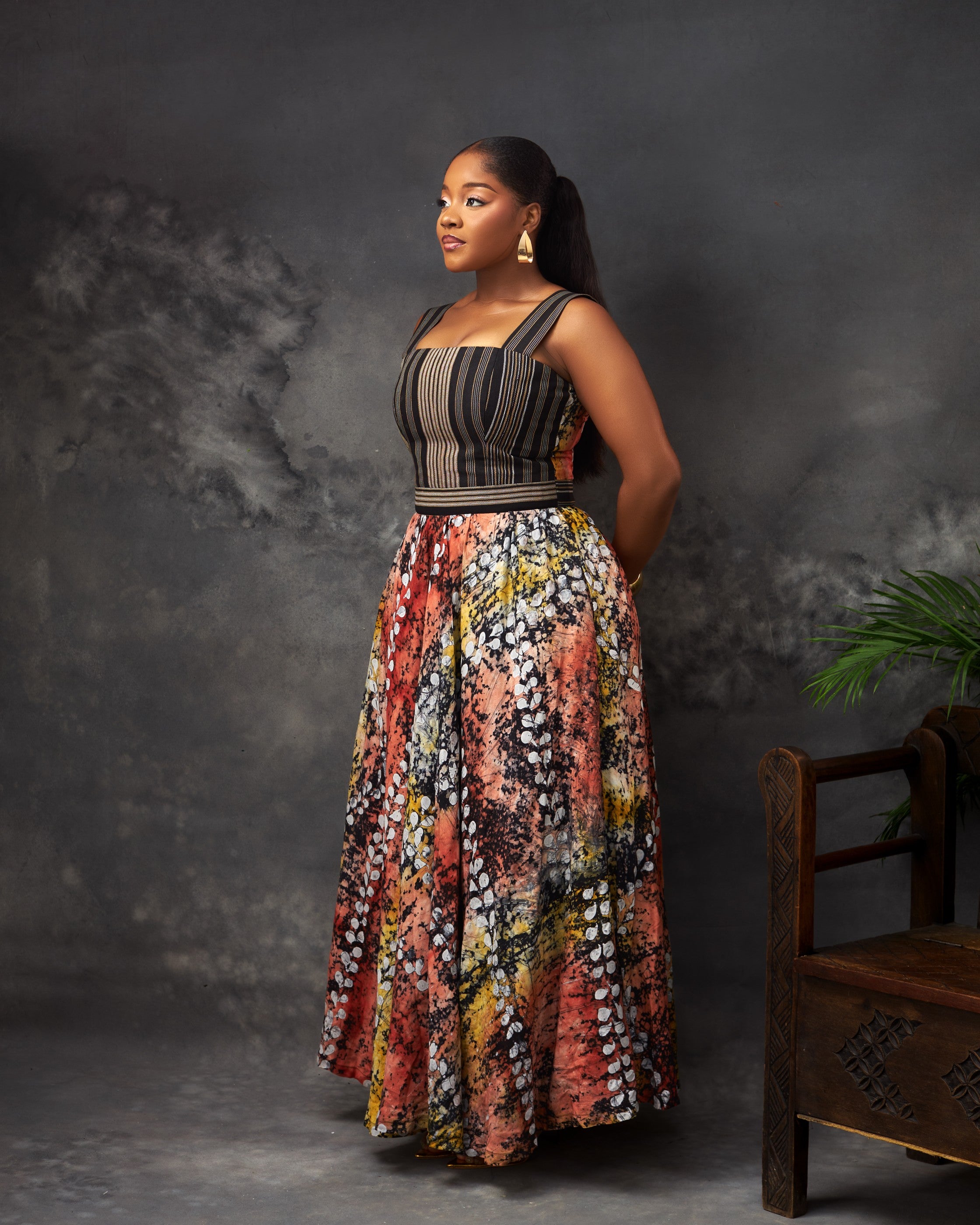 Amara Dress in silk by CONCU BY CM — contemporary Nigerian womenswear Lagos, sizes 8–22