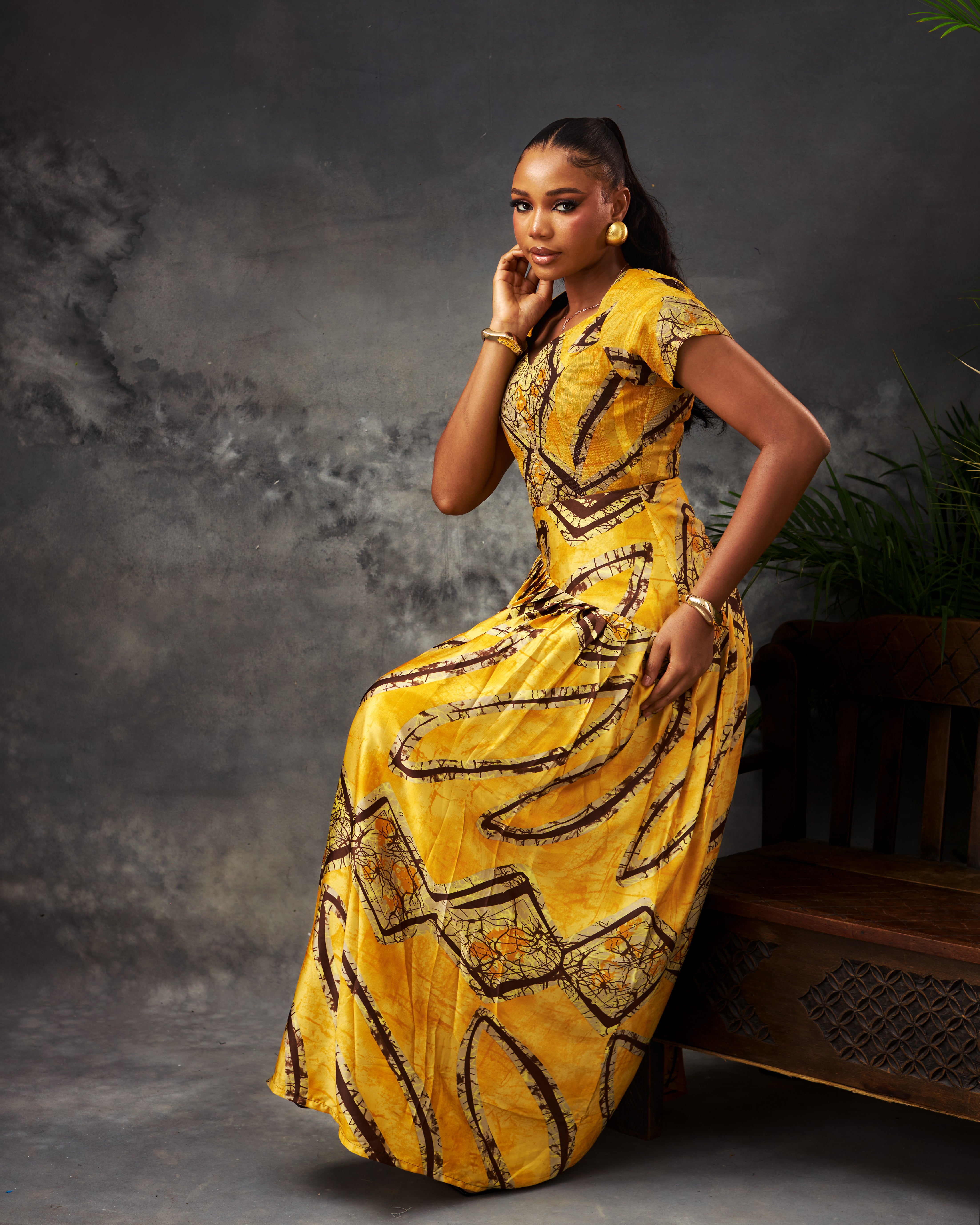 Eke Dress in silk and chiffon by CONCU BY CM — Nigerian fashion Lagos, sizes 8–22