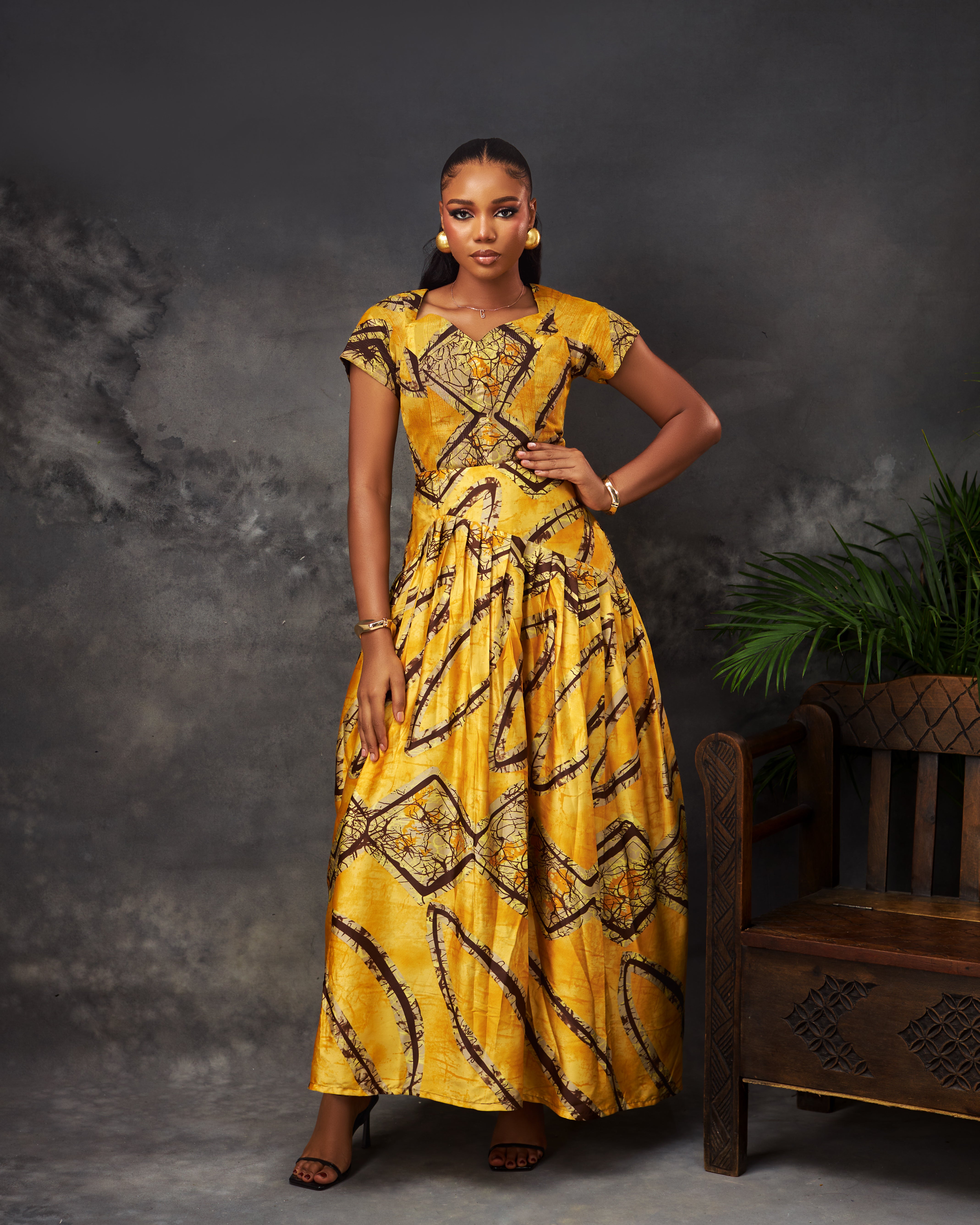 Eke Dress in silk and chiffon by CONCU BY CM — Nigerian fashion Lagos, sizes 8–22