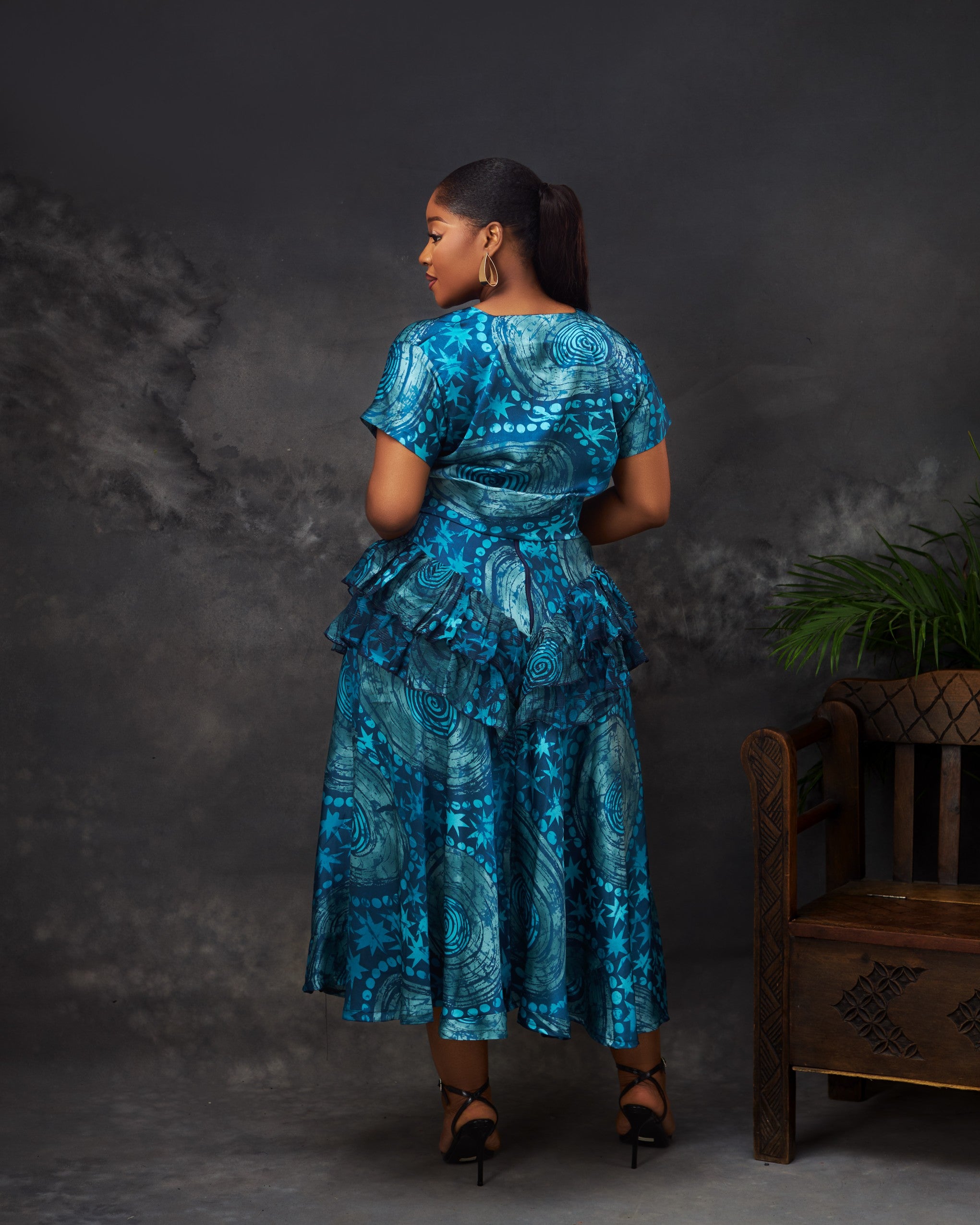 Elena Set in silk and chiffon by CONCU BY CM — Nigerian fashion Lagos, sizes 8–22
