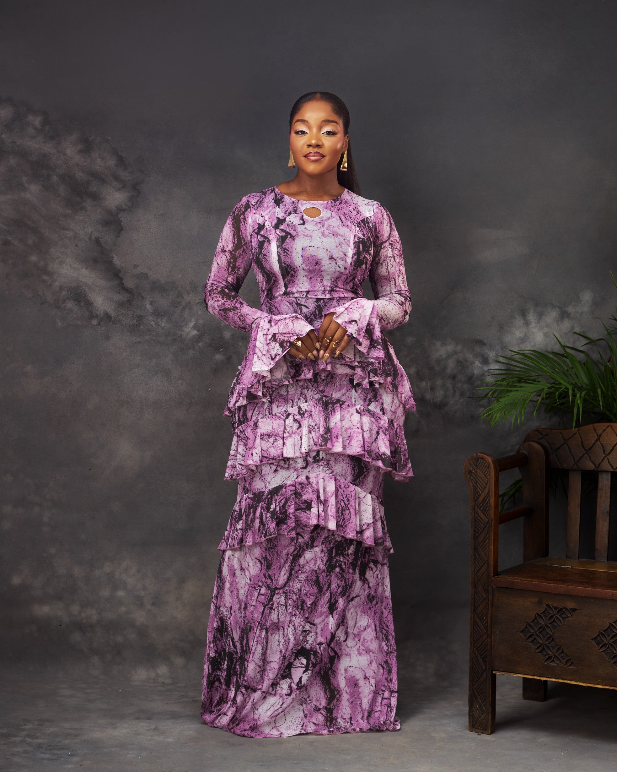 Ify Dress in mesh by CONCU BY CM — contemporary Nigerian fashion Lagos, sizes 8–22