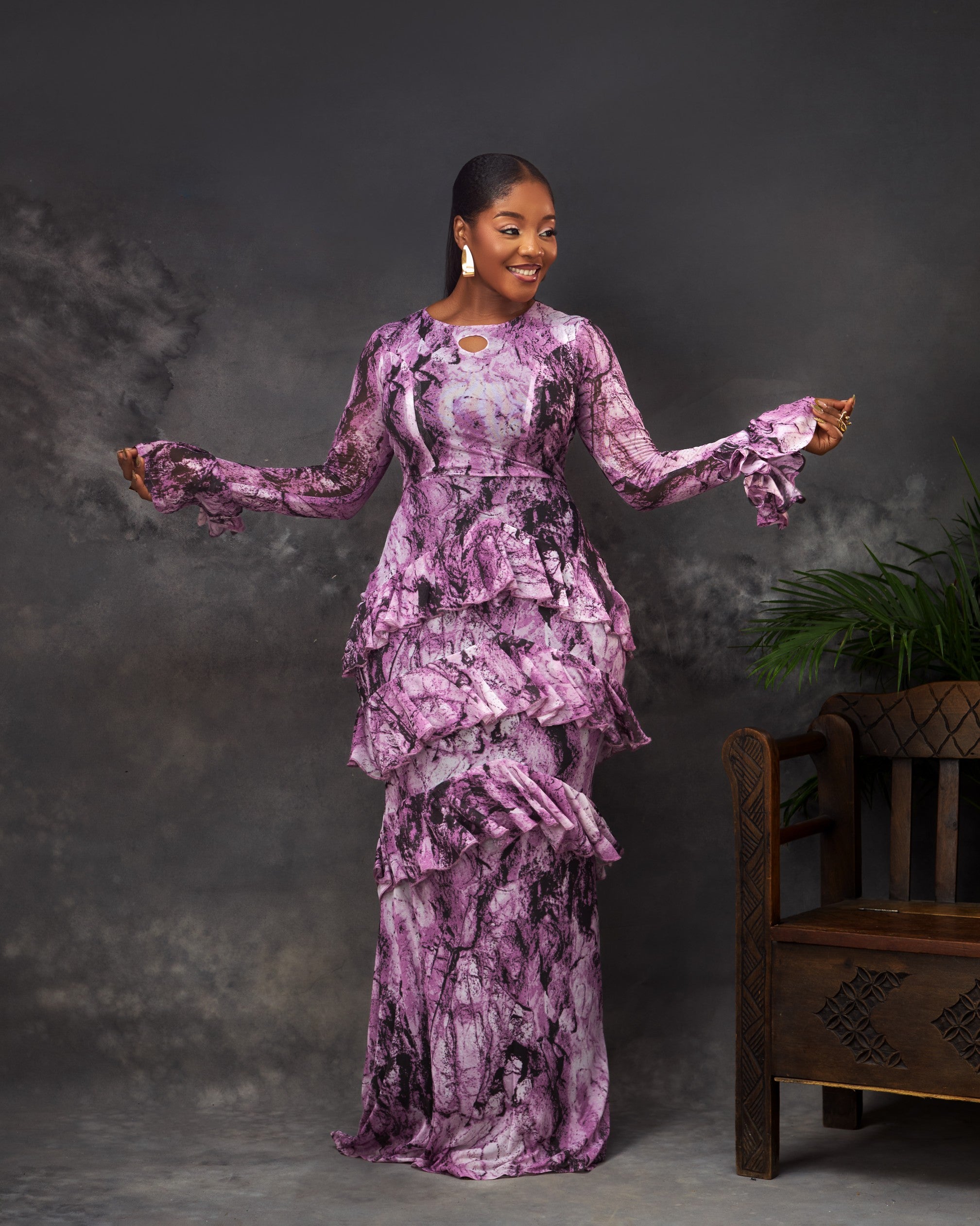 Ify Dress in mesh by CONCU BY CM — contemporary Nigerian fashion Lagos, sizes 8–22