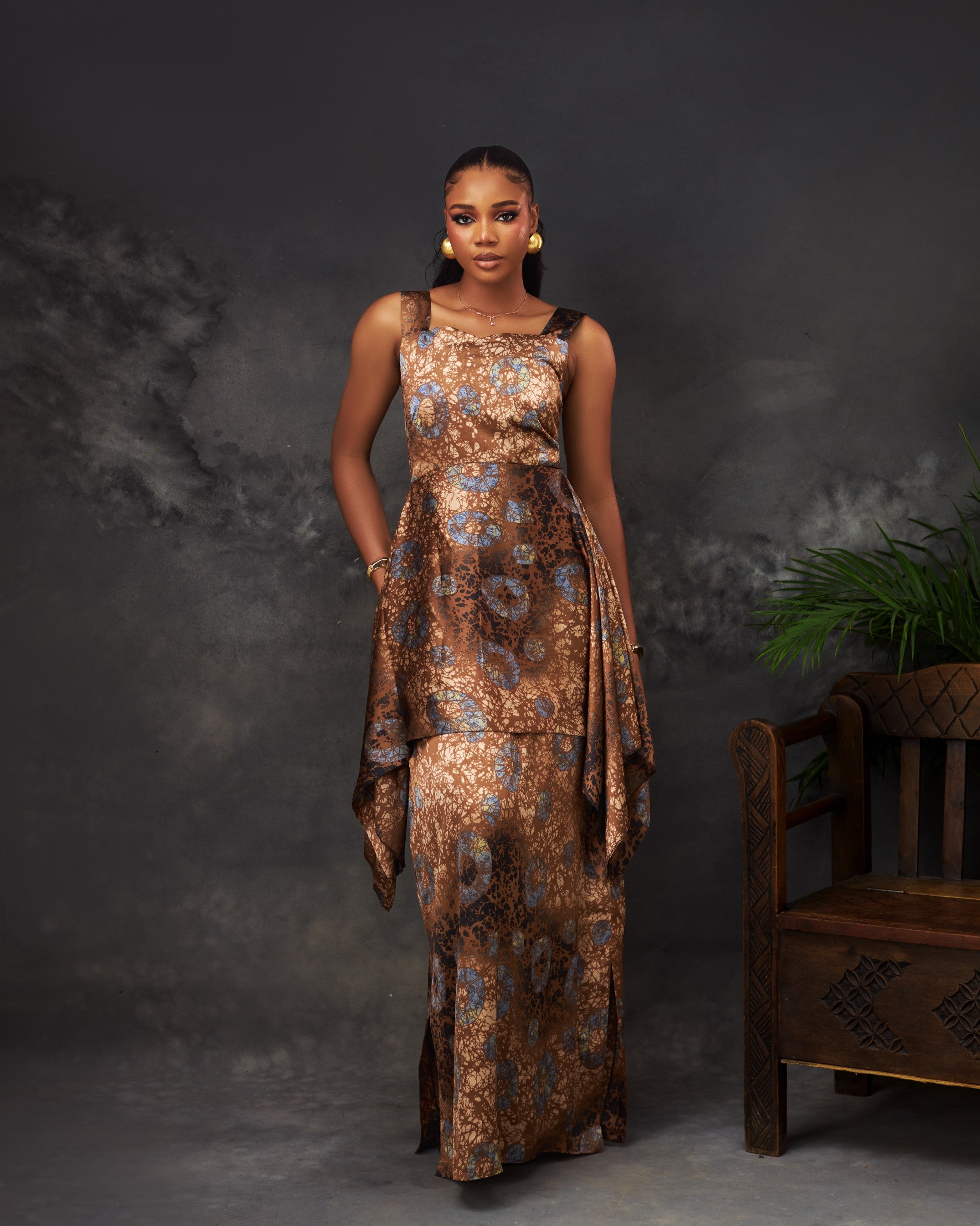 Ivy Dress in silk by CONCU BY CM — contemporary Nigerian womenswear Lagos, sizes 8–22