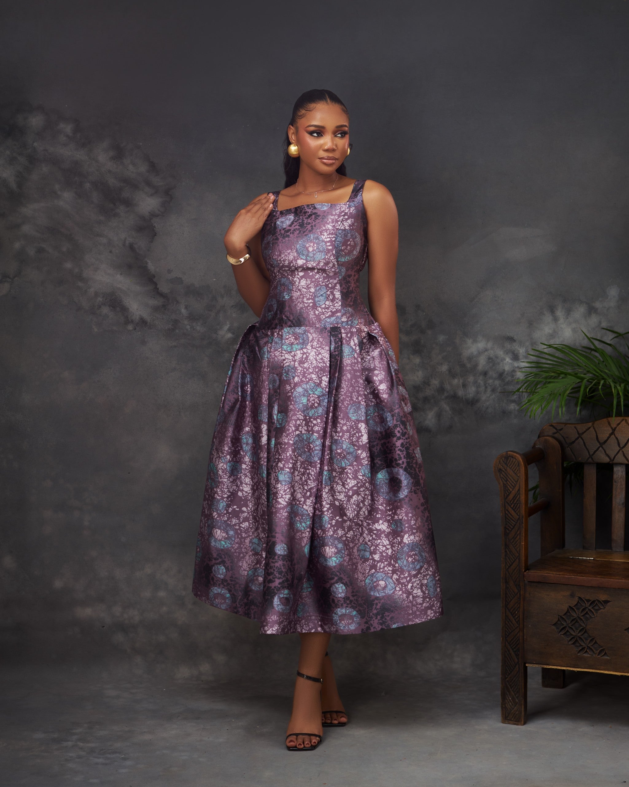 Kaira Dress in silk by CONCU BY CM — contemporary Nigerian womenswear Lagos, sizes 8–22