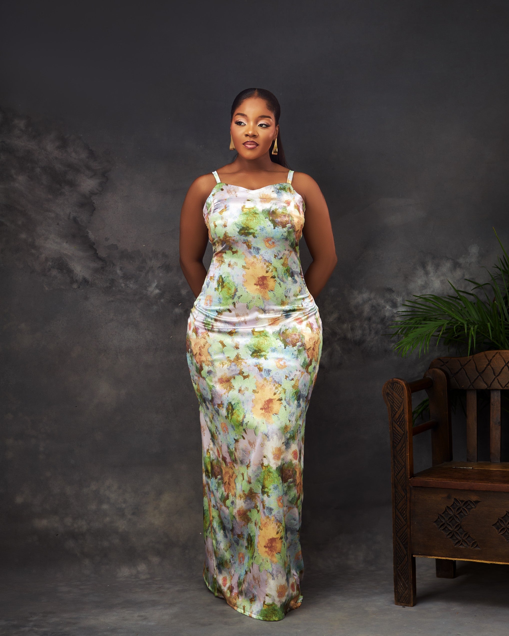 Mmabia Dress in silk by CONCU BY CM — contemporary Nigerian womenswear Lagos, sizes 8–22