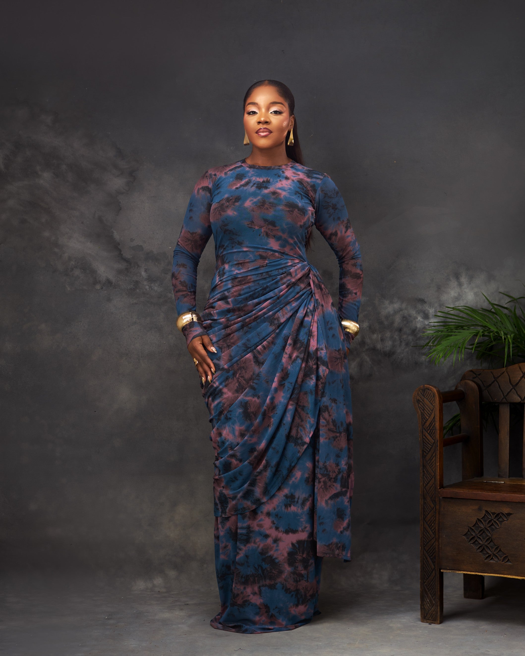 Nma Dress in mesh by CONCU BY CM — contemporary Nigerian fashion Lagos, sizes 8–22