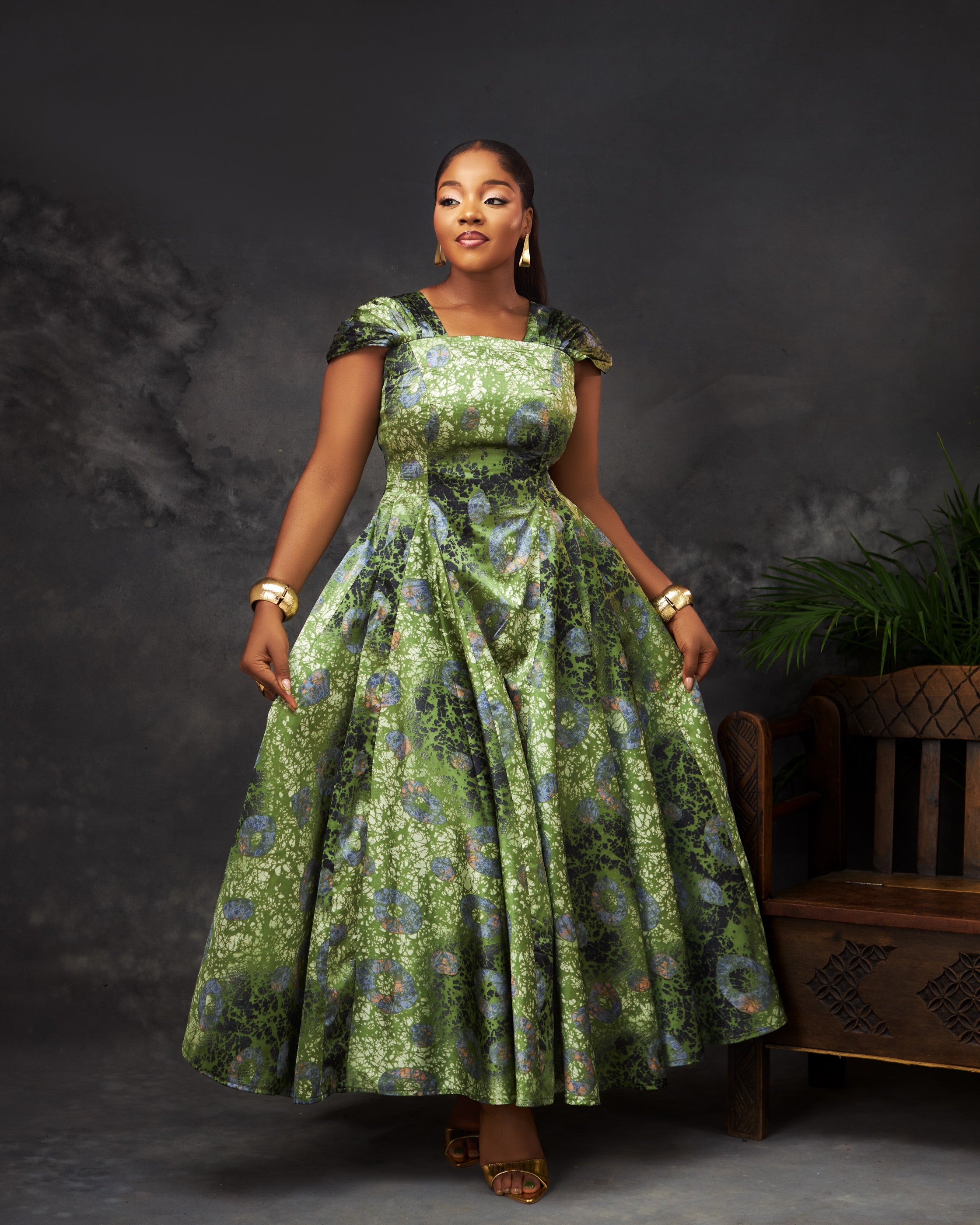 Nora Dress in silk by CONCU BY CM — contemporary Nigerian womenswear Lagos, sizes 8–22