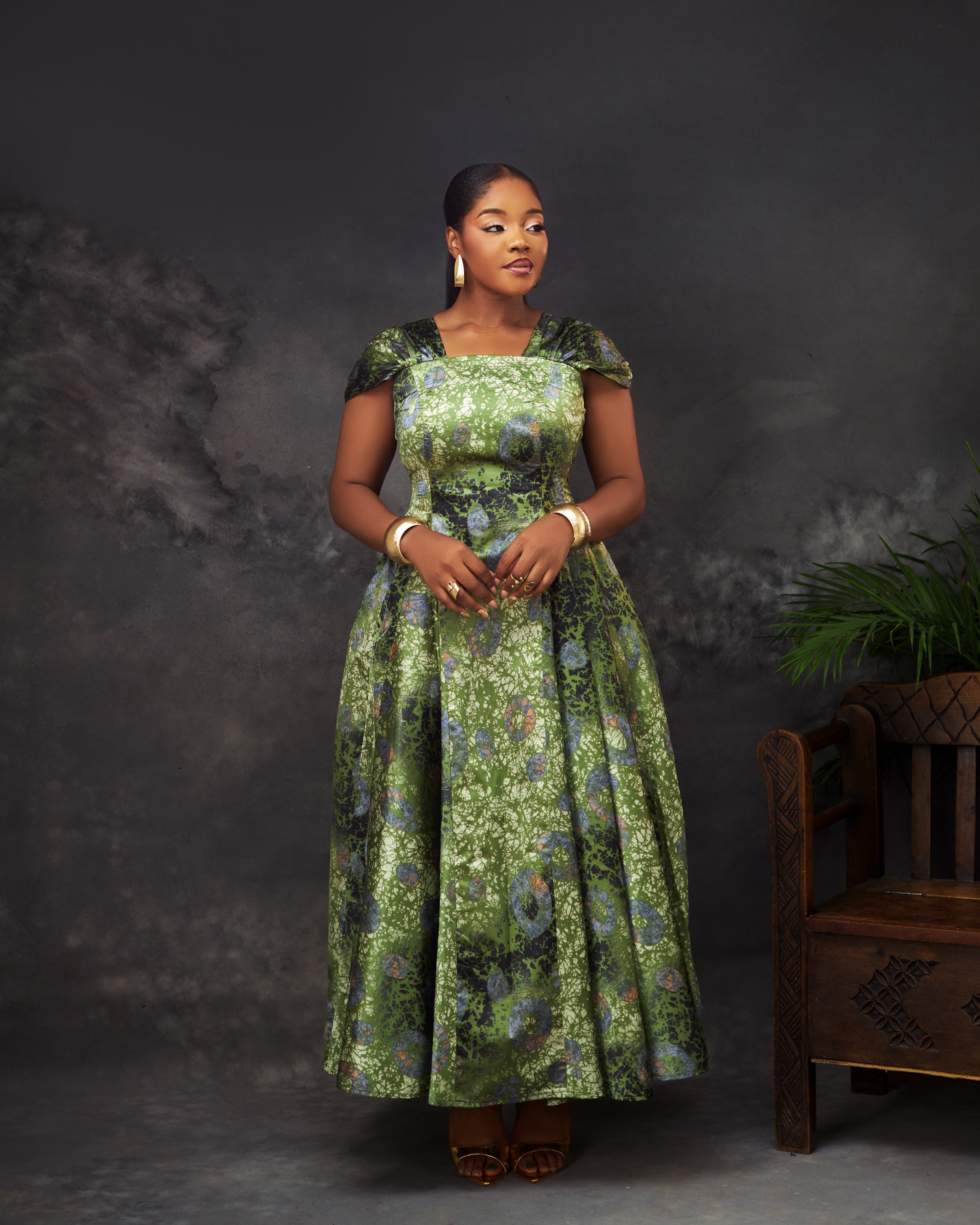 Nora Dress in silk by CONCU BY CM — contemporary Nigerian womenswear Lagos, sizes 8–22