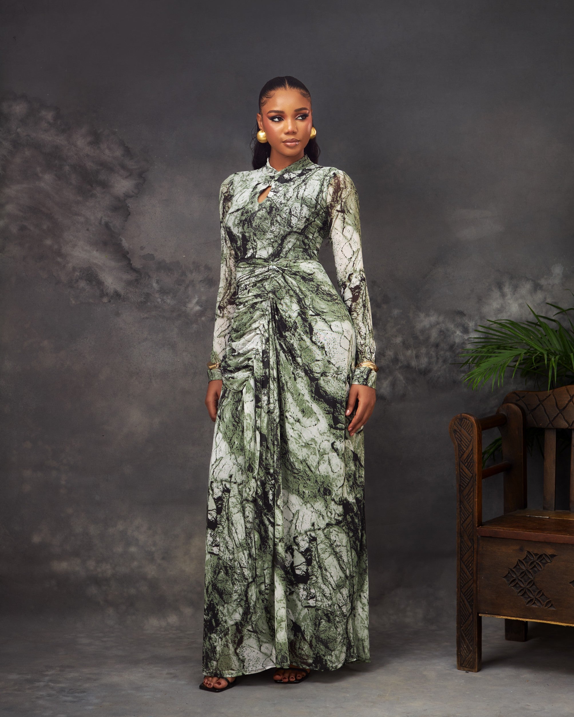 Odi Dress in mesh by CONCU BY CM — contemporary Nigerian fashion Lagos, sizes 8–22