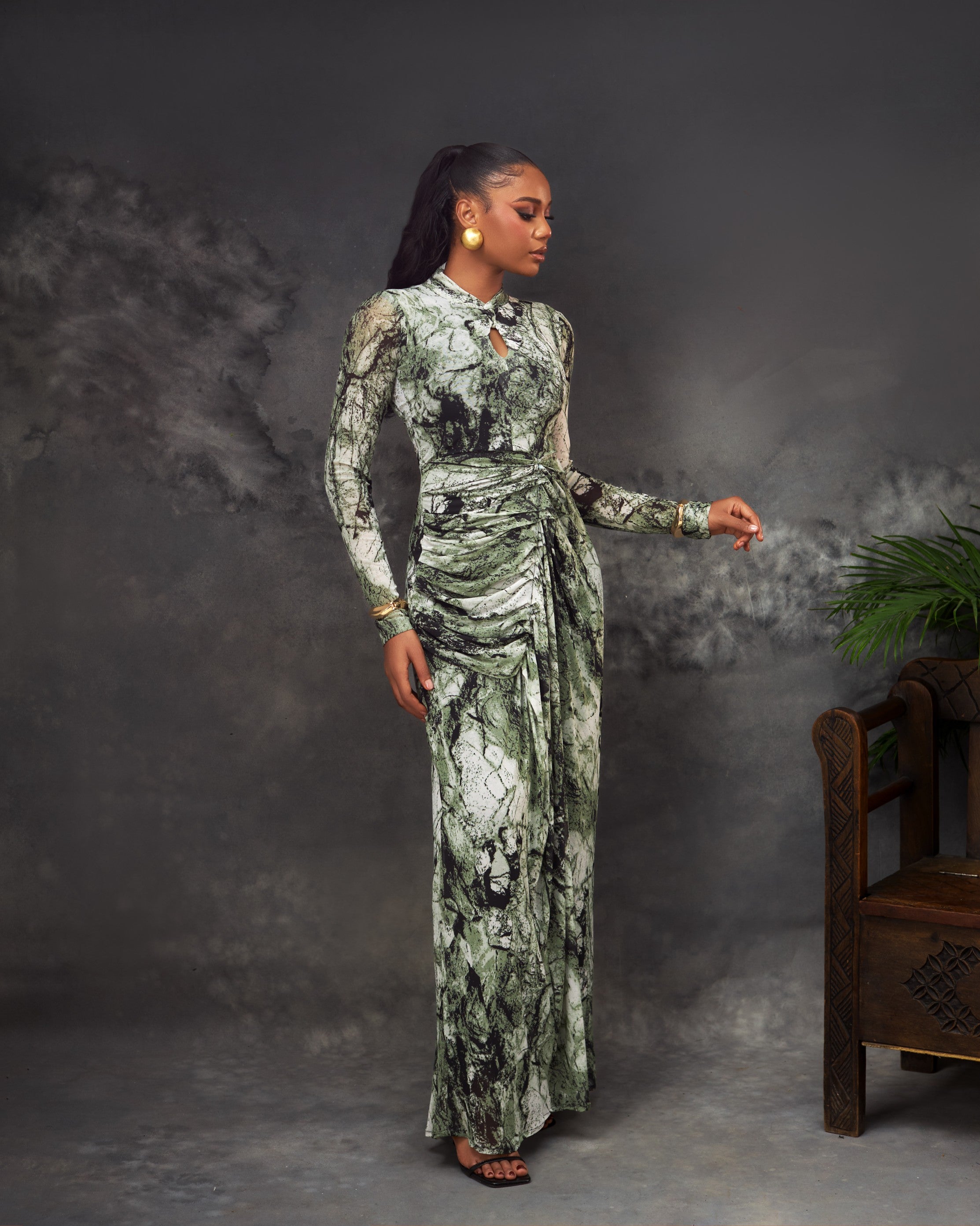 Odi Dress in mesh by CONCU BY CM — contemporary Nigerian fashion Lagos, sizes 8–22