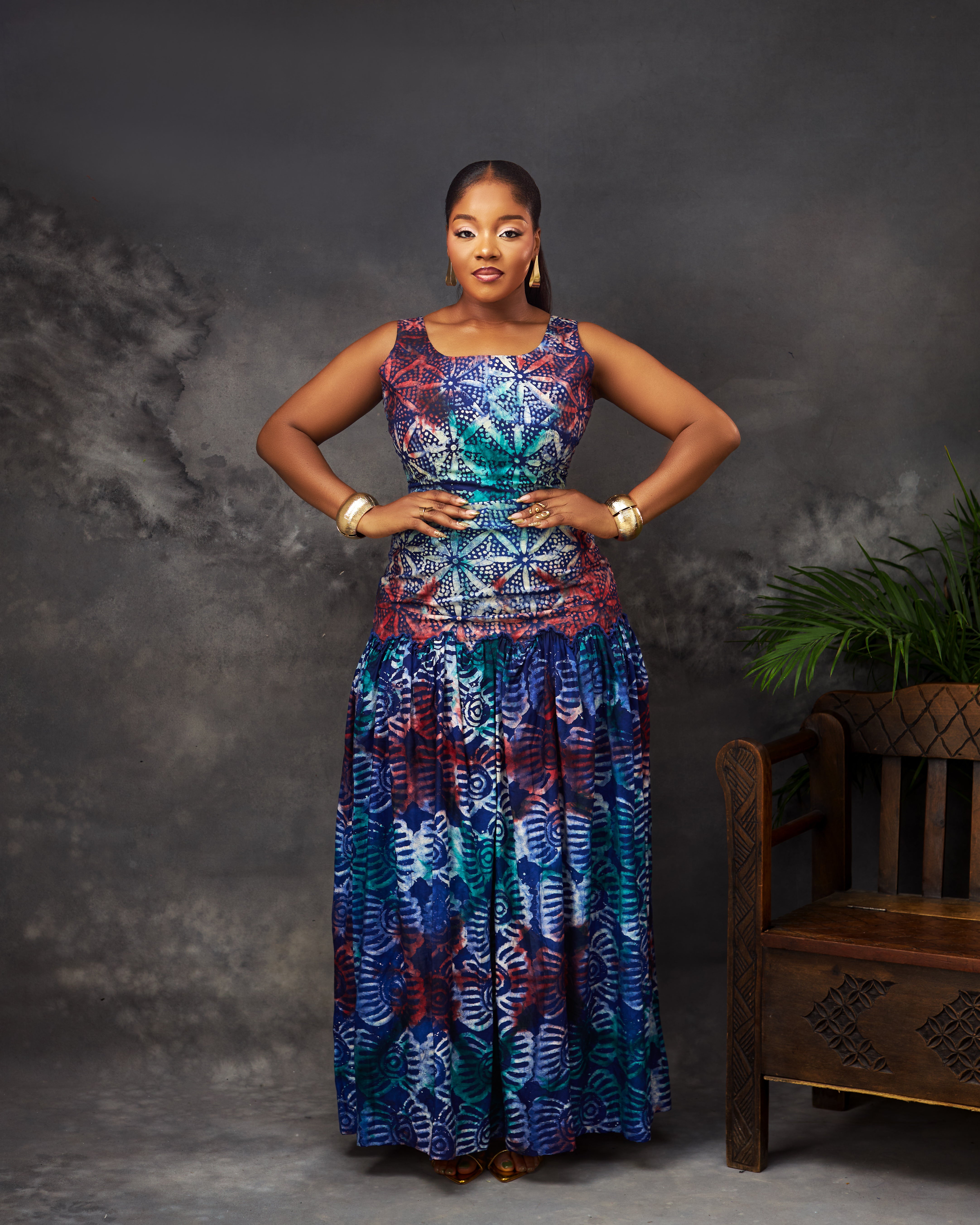 Olà Dress in Adire hand-dyed fabric by CONCU BY CM — Nigerian fashion Lagos, sizes 8–22