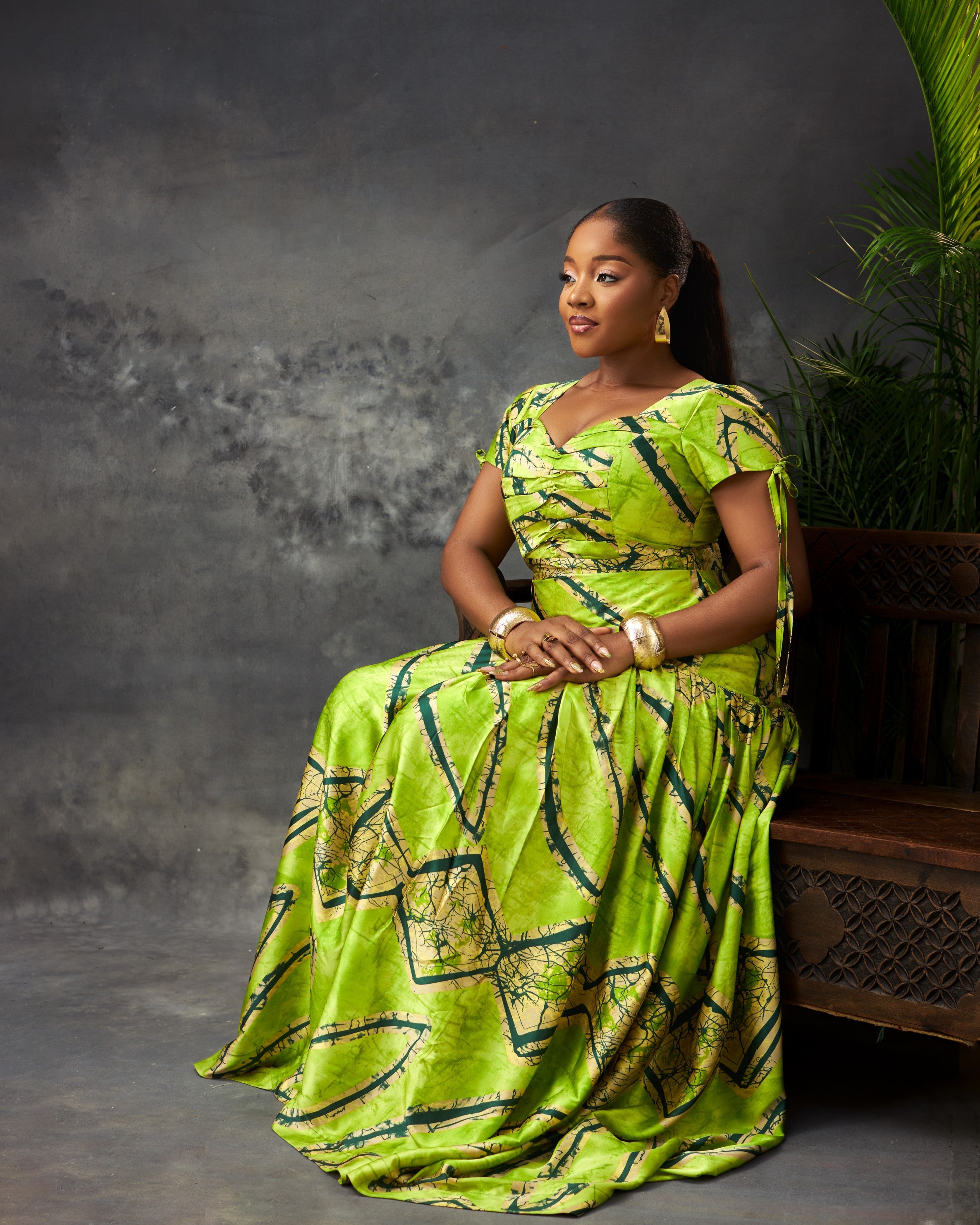 Ora Dress in silk by CONCU BY CM — contemporary Nigerian womenswear Lagos, sizes 8–22