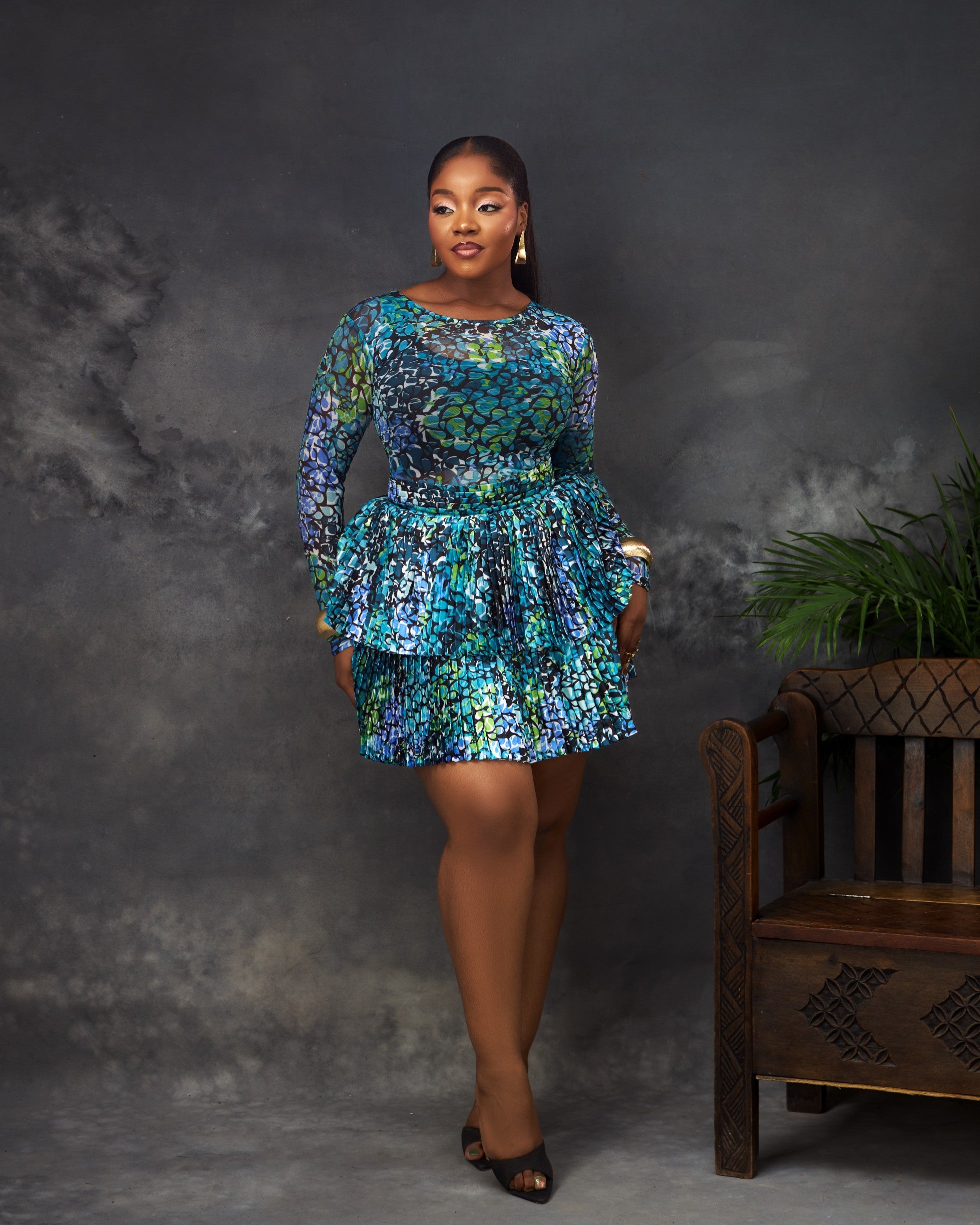 Ula Mesh Set in mesh by CONCU BY CM — contemporary Nigerian fashion Lagos, sizes 8–22