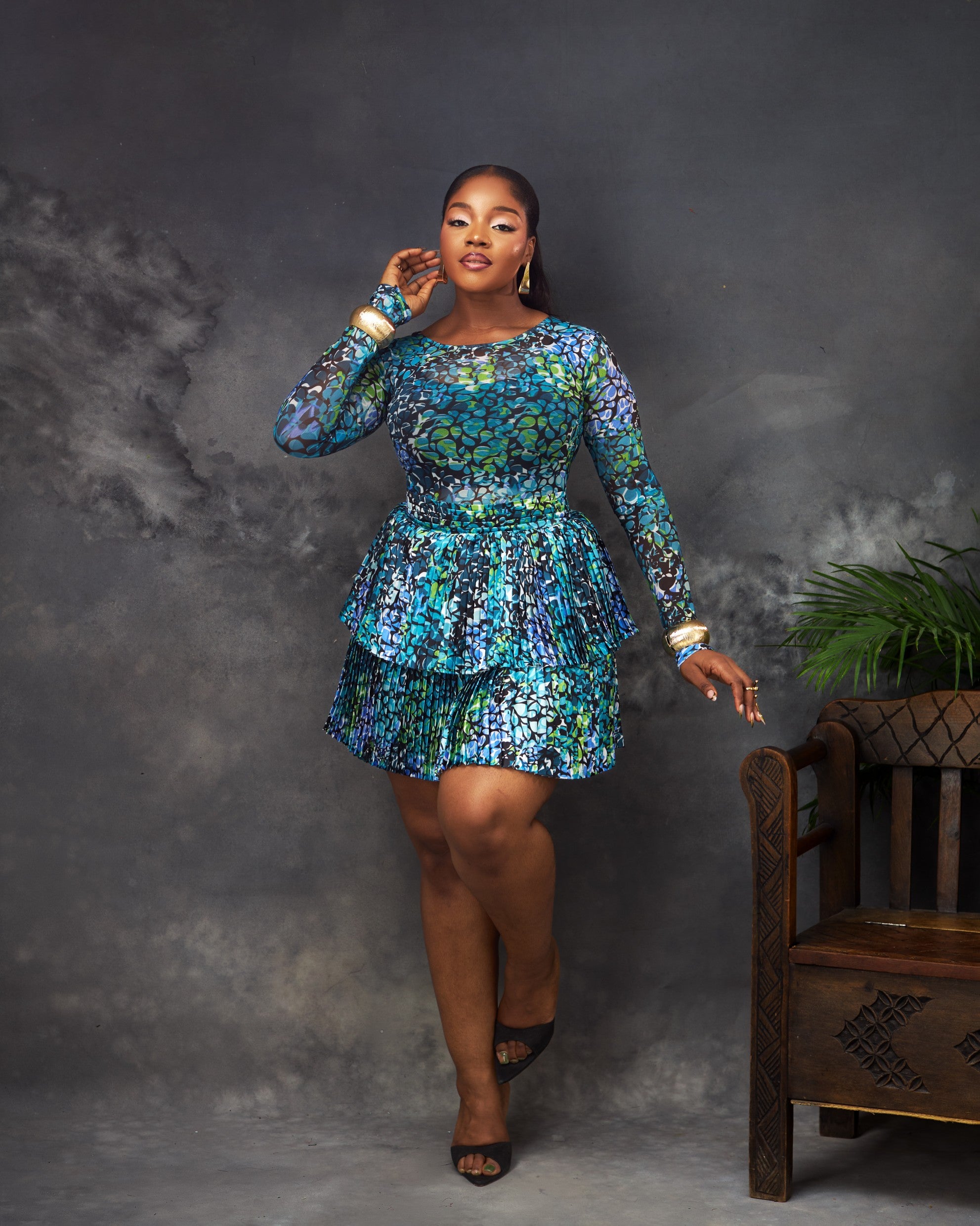 Ula Mesh Set in mesh by CONCU BY CM — contemporary Nigerian fashion Lagos, sizes 8–22