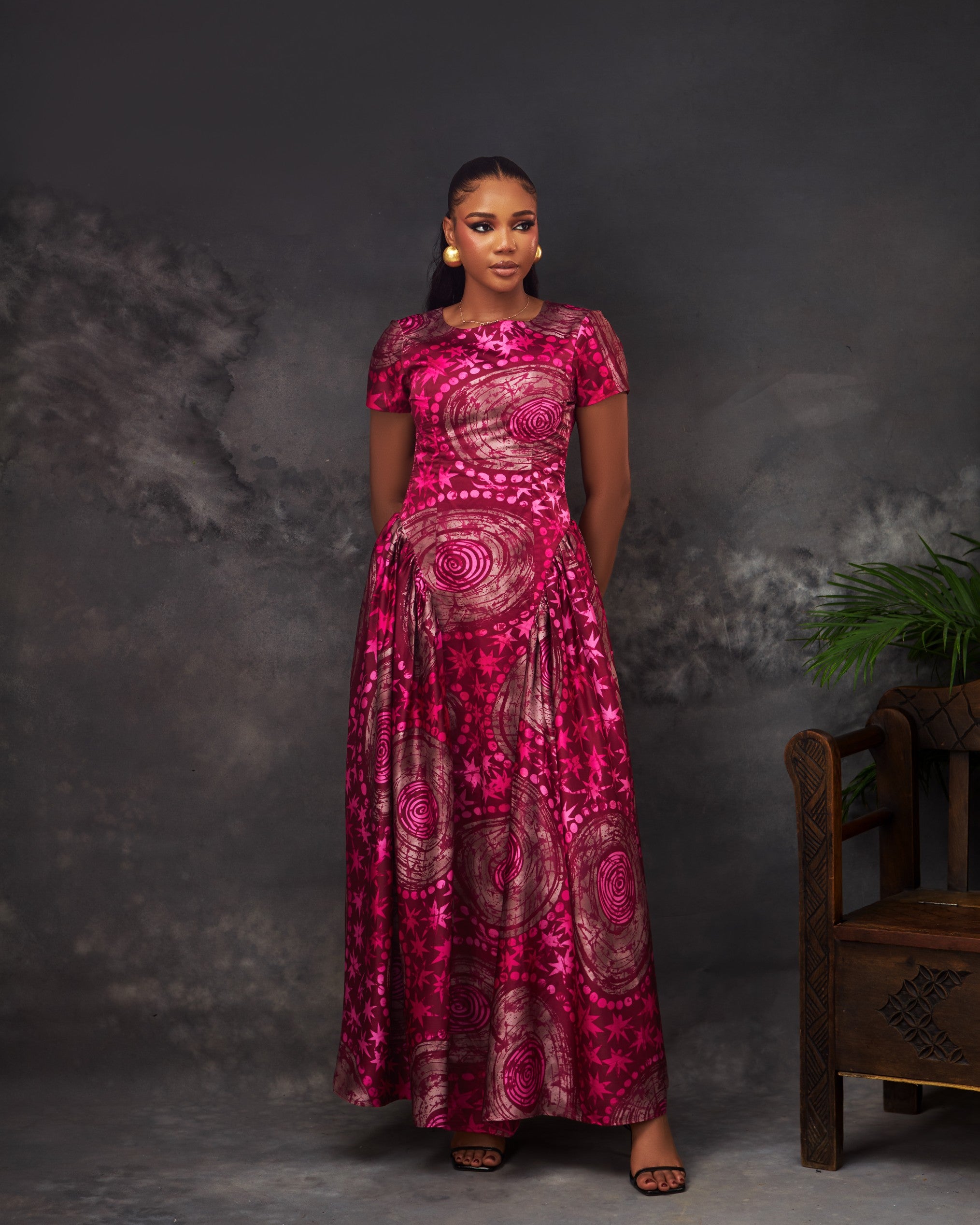 Adaobi Dress in silk by CONCU BY CM — contemporary Nigerian womenswear Lagos, sizes 8–22