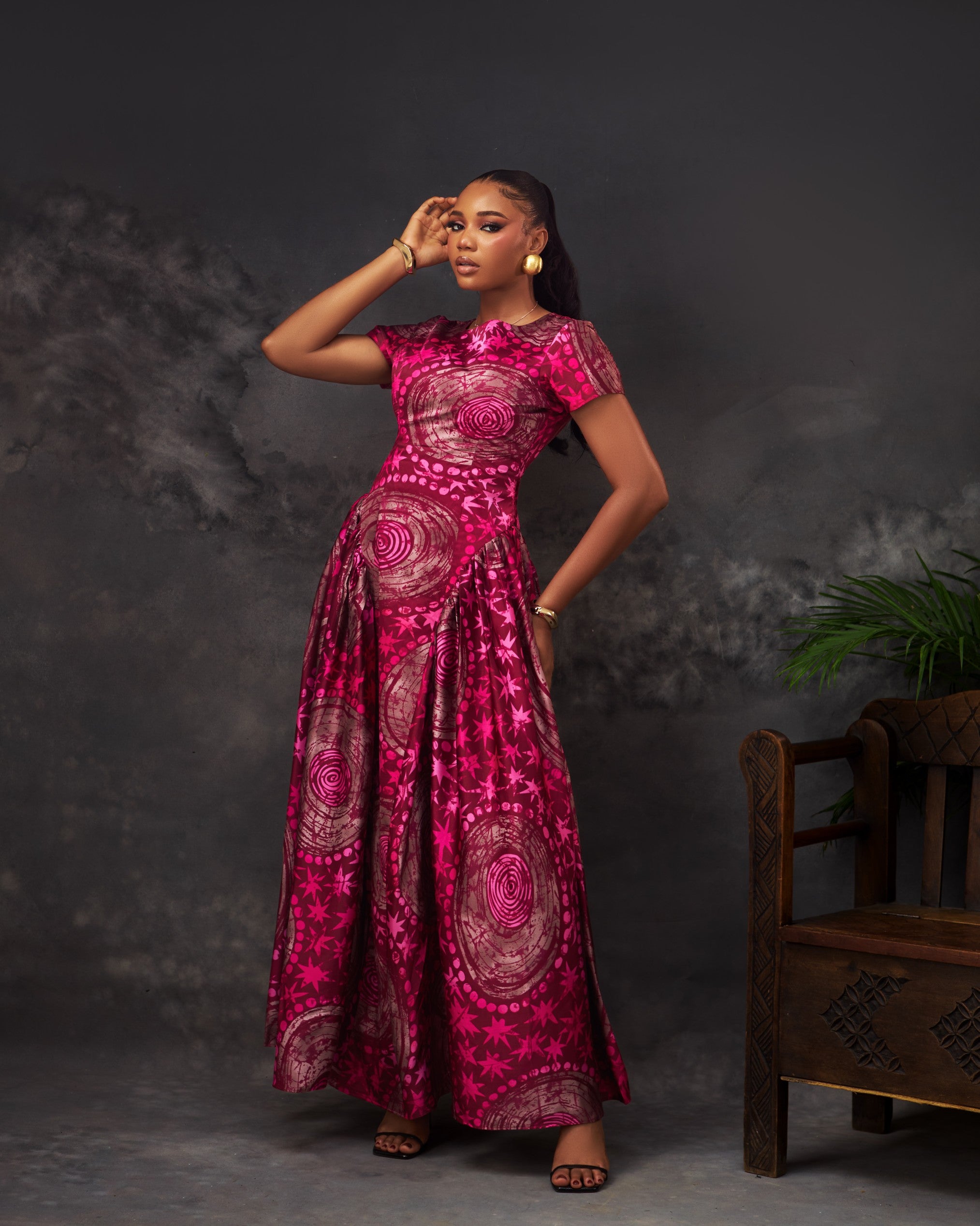 Adaobi Dress in silk by CONCU BY CM — contemporary Nigerian womenswear Lagos, sizes 8–22
