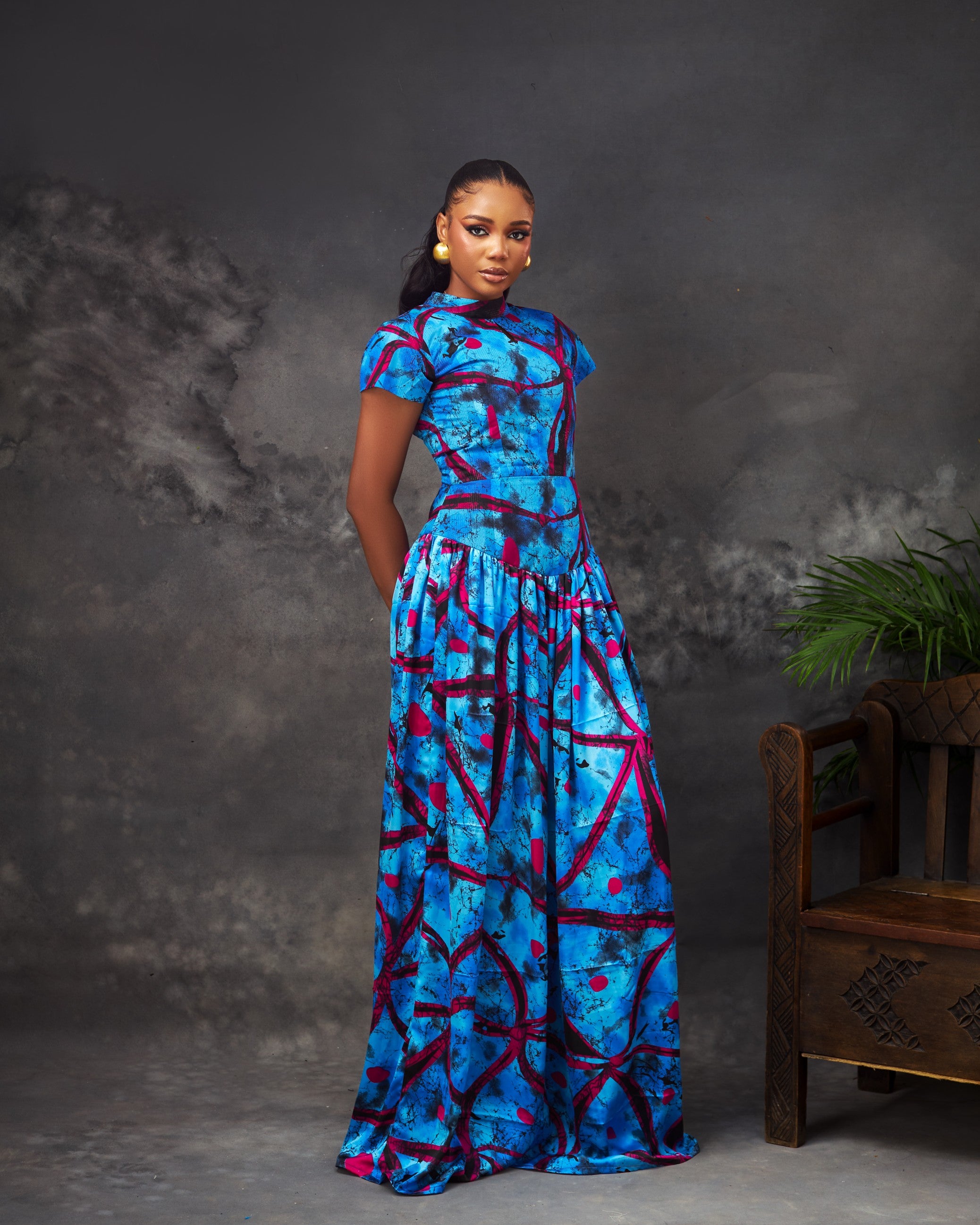 Aja  Dress in silk and chiffon by CONCU BY CM — Nigerian fashion Lagos, sizes 8–22