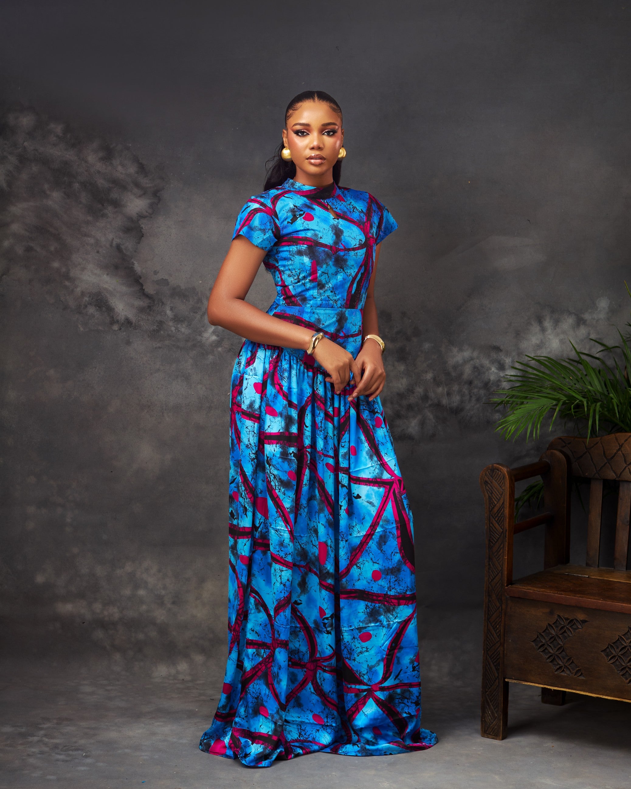 Aja  Dress in silk and chiffon by CONCU BY CM — Nigerian fashion Lagos, sizes 8–22