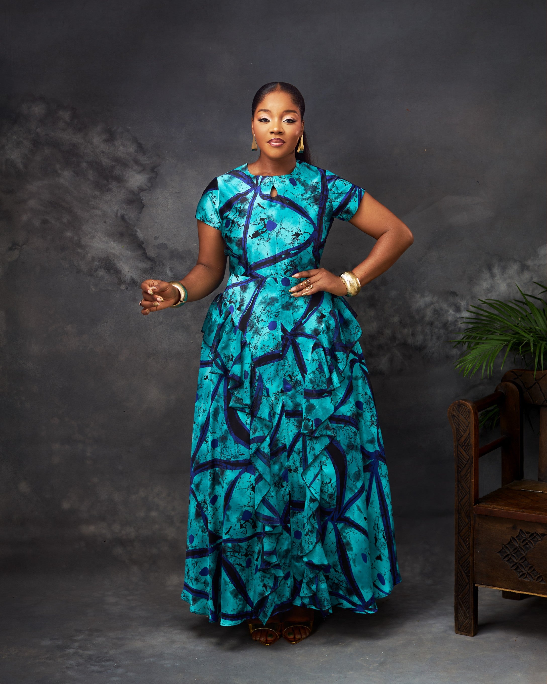 Alara  Dress in silk by CONCU BY CM — contemporary Nigerian womenswear Lagos, sizes 8–22