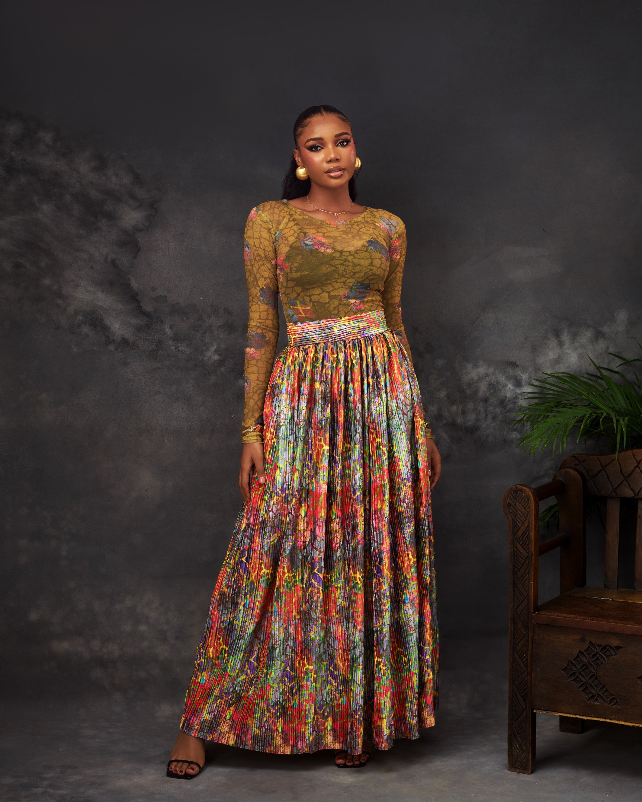 Alma Mesh Set in mesh by CONCU BY CM — contemporary Nigerian fashion Lagos, sizes 8–22