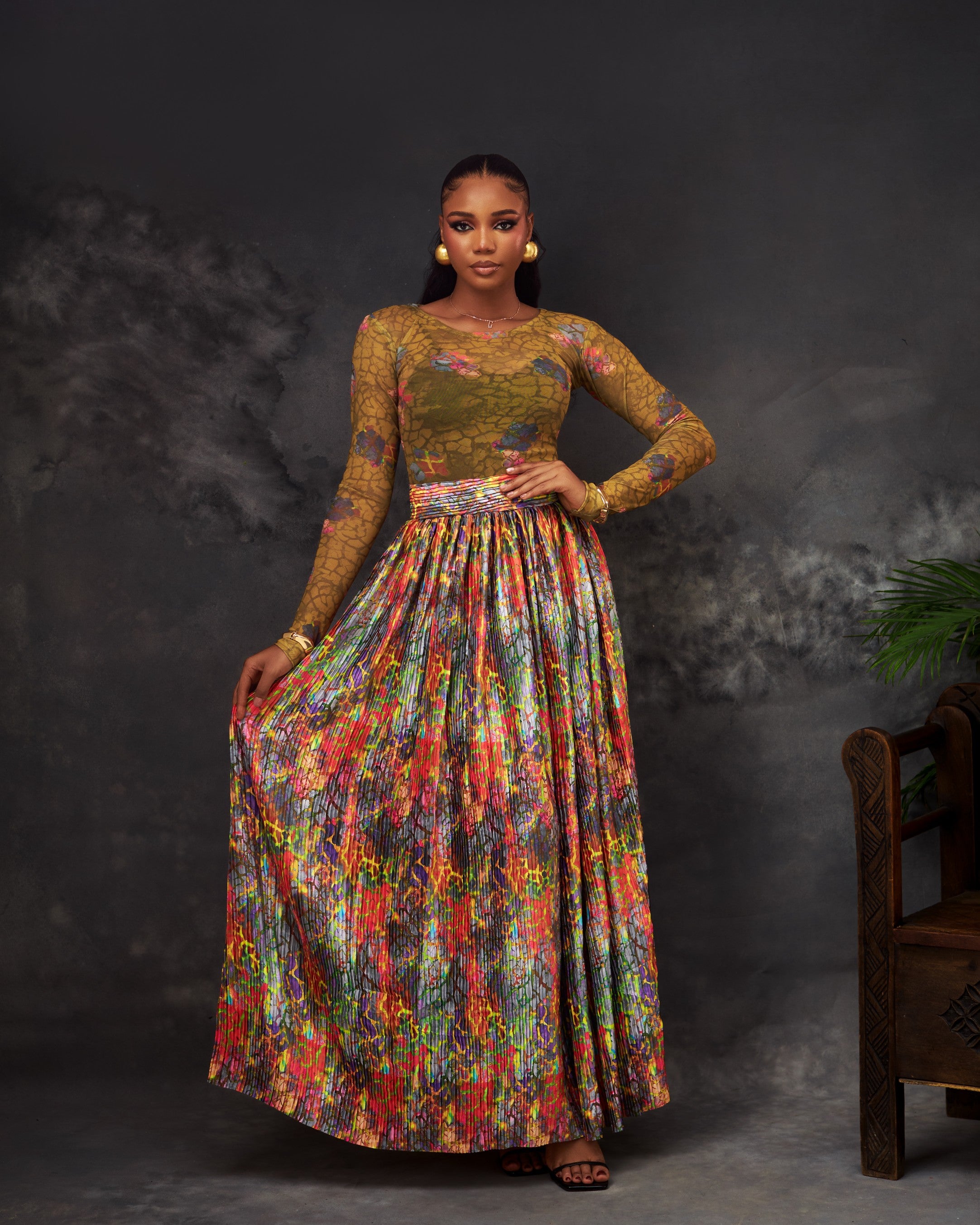 Alma Mesh Set in mesh by CONCU BY CM — contemporary Nigerian fashion Lagos, sizes 8–22