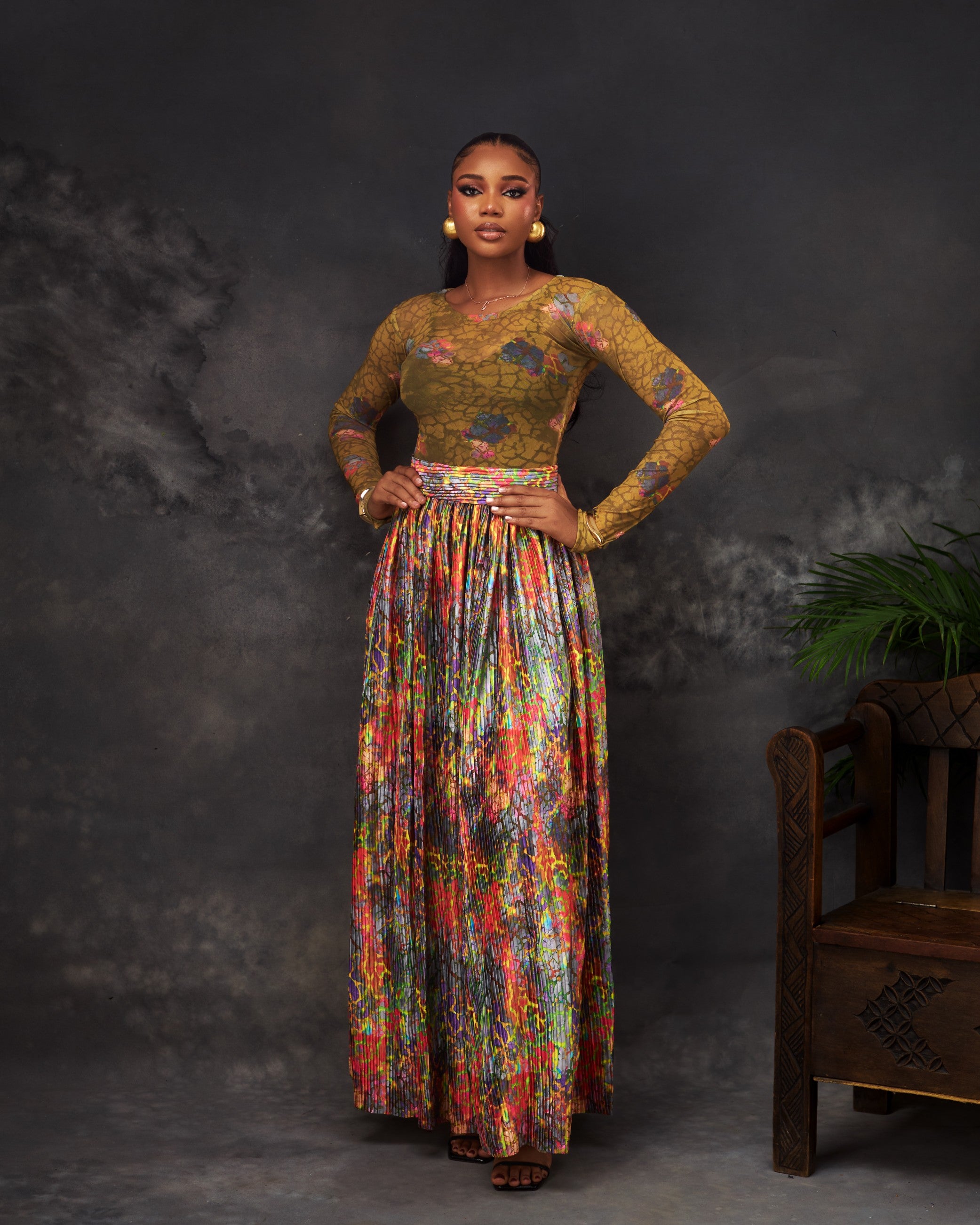 Alma Mesh Set in mesh by CONCU BY CM — contemporary Nigerian fashion Lagos, sizes 8–22