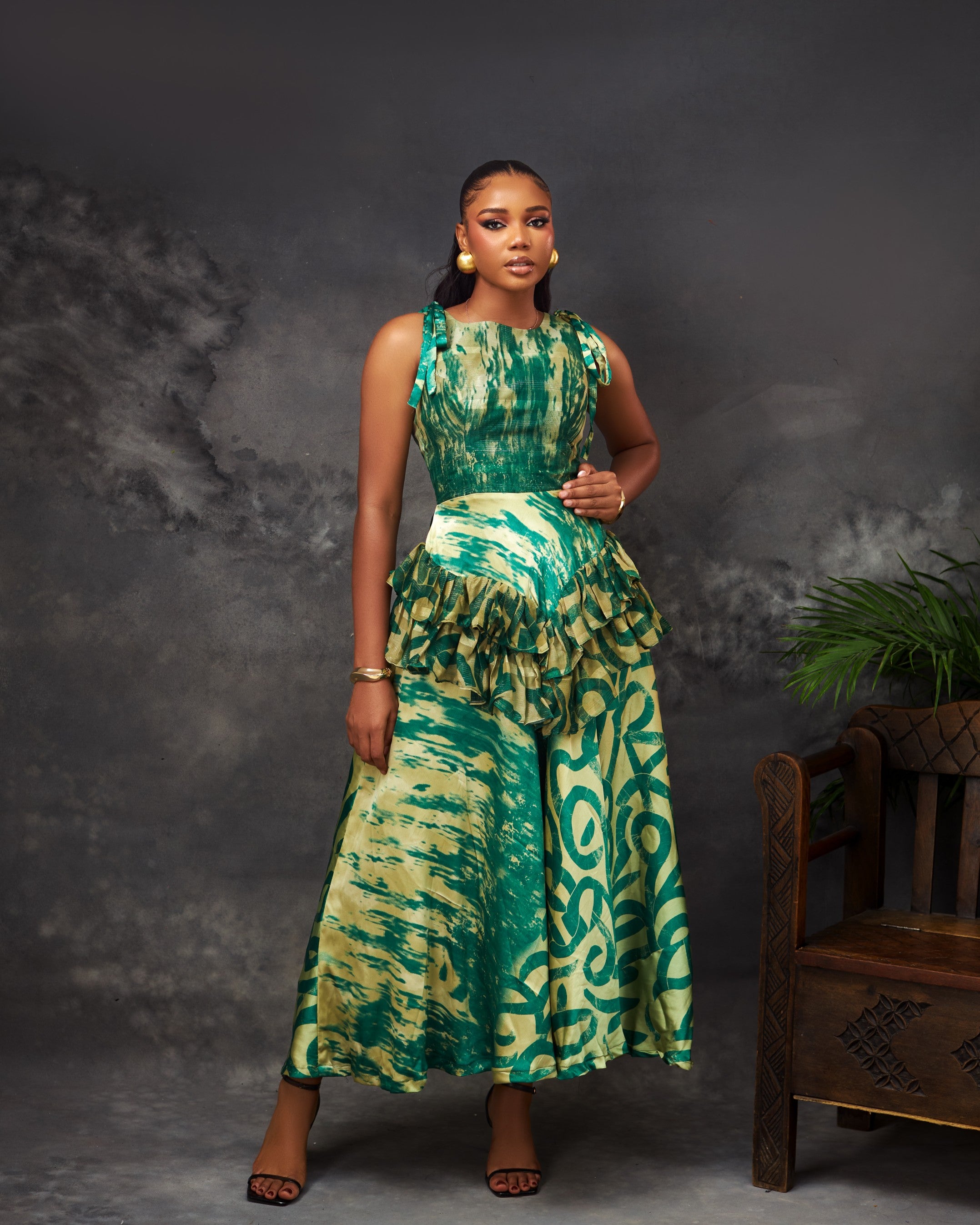 Chichi Dress in silk and chiffon by CONCU BY CM — Nigerian fashion Lagos, sizes 8–22