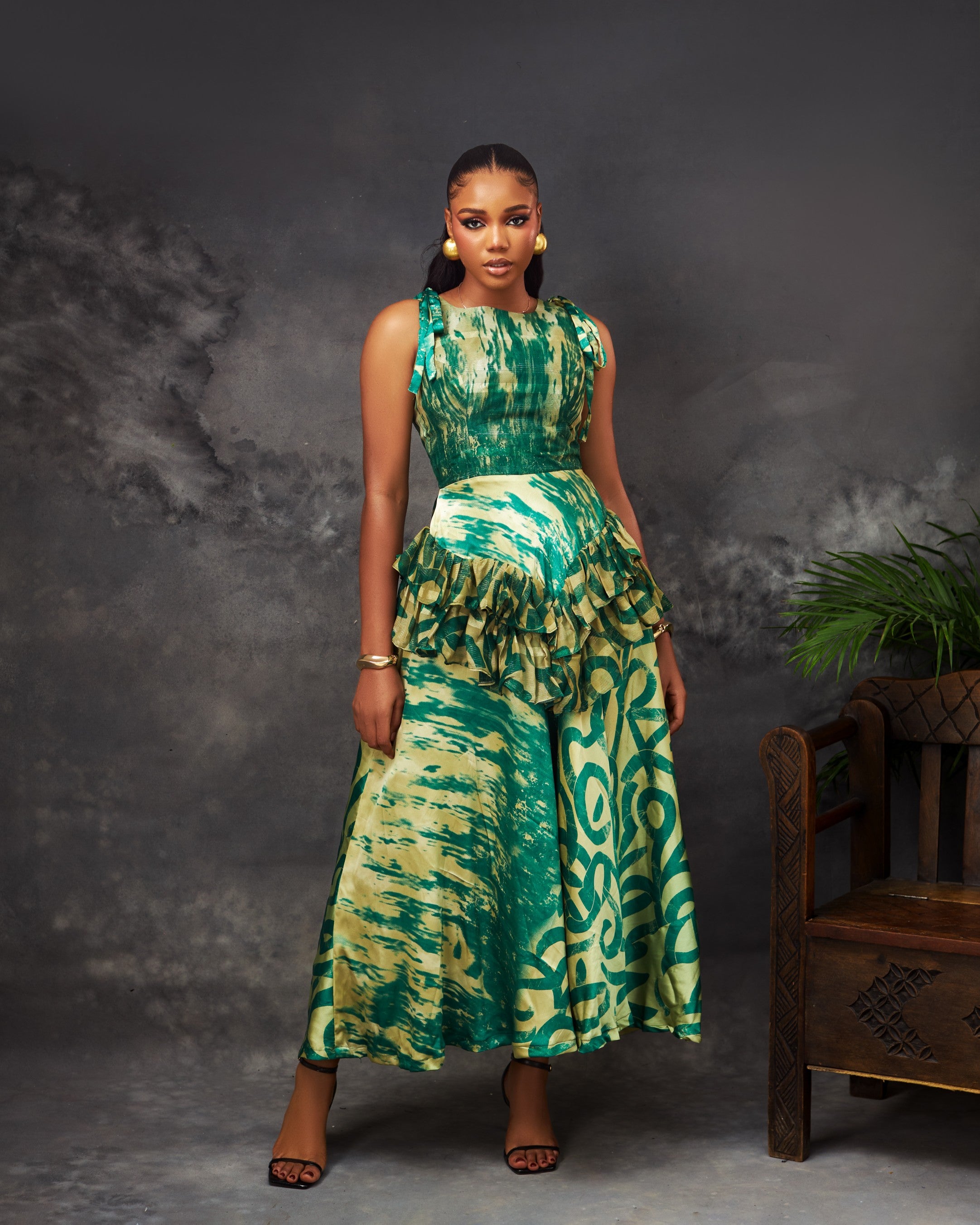 Chichi Dress in silk and chiffon by CONCU BY CM — Nigerian fashion Lagos, sizes 8–22