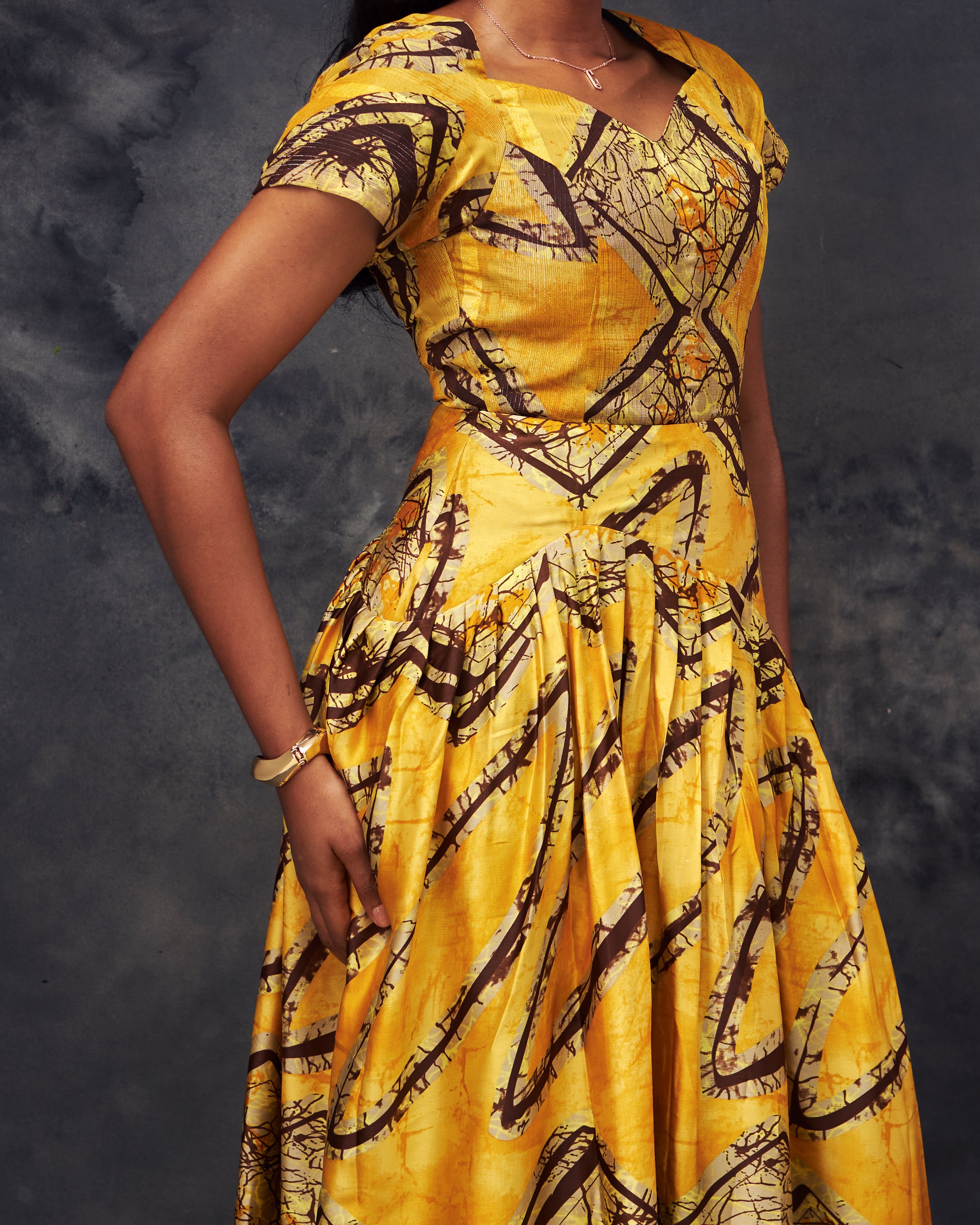 Eke  Dress in silk and chiffon by CONCU BY CM — Nigerian fashion Lagos, sizes 8–22