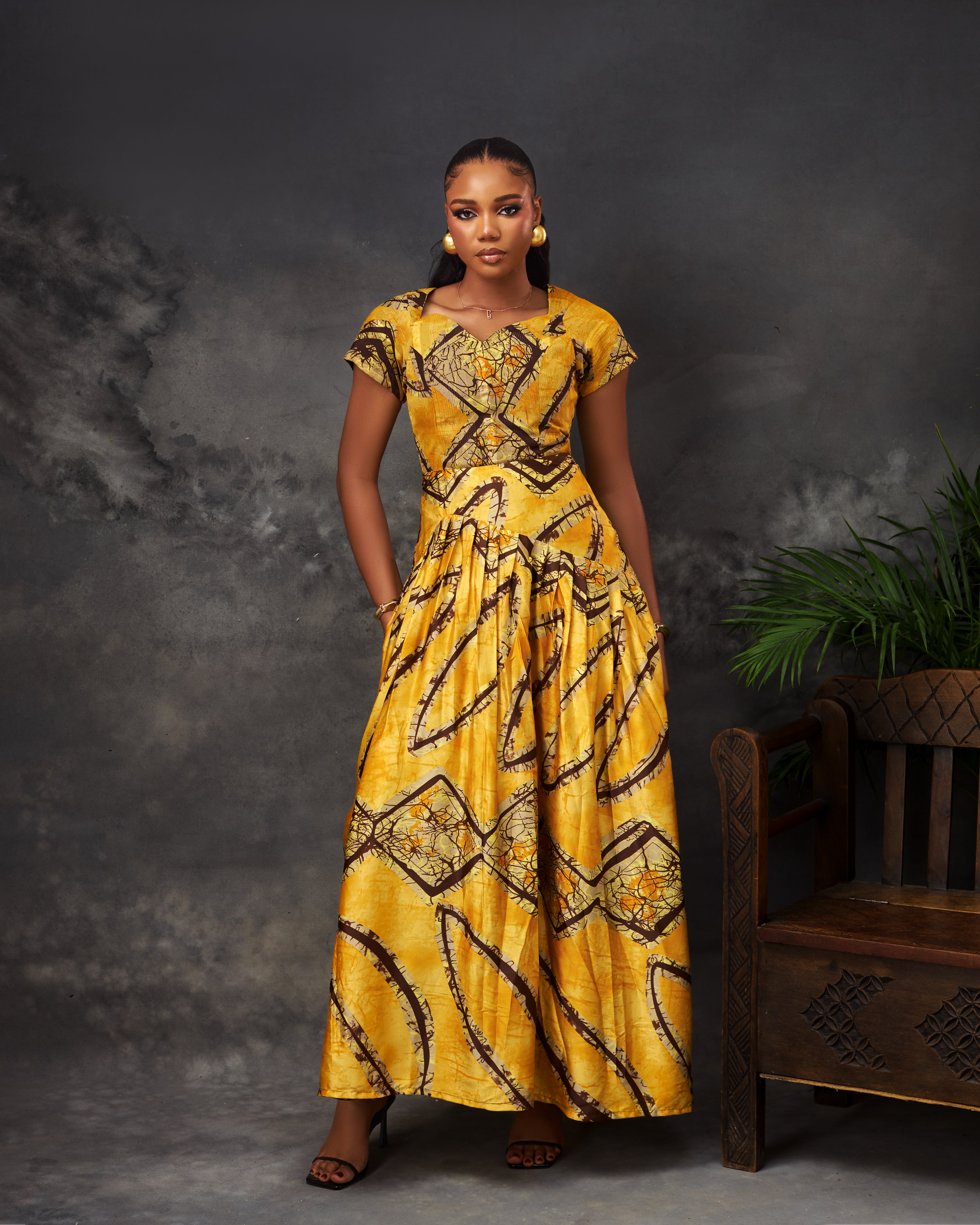 Eke  Dress in silk and chiffon by CONCU BY CM — Nigerian fashion Lagos, sizes 8–22