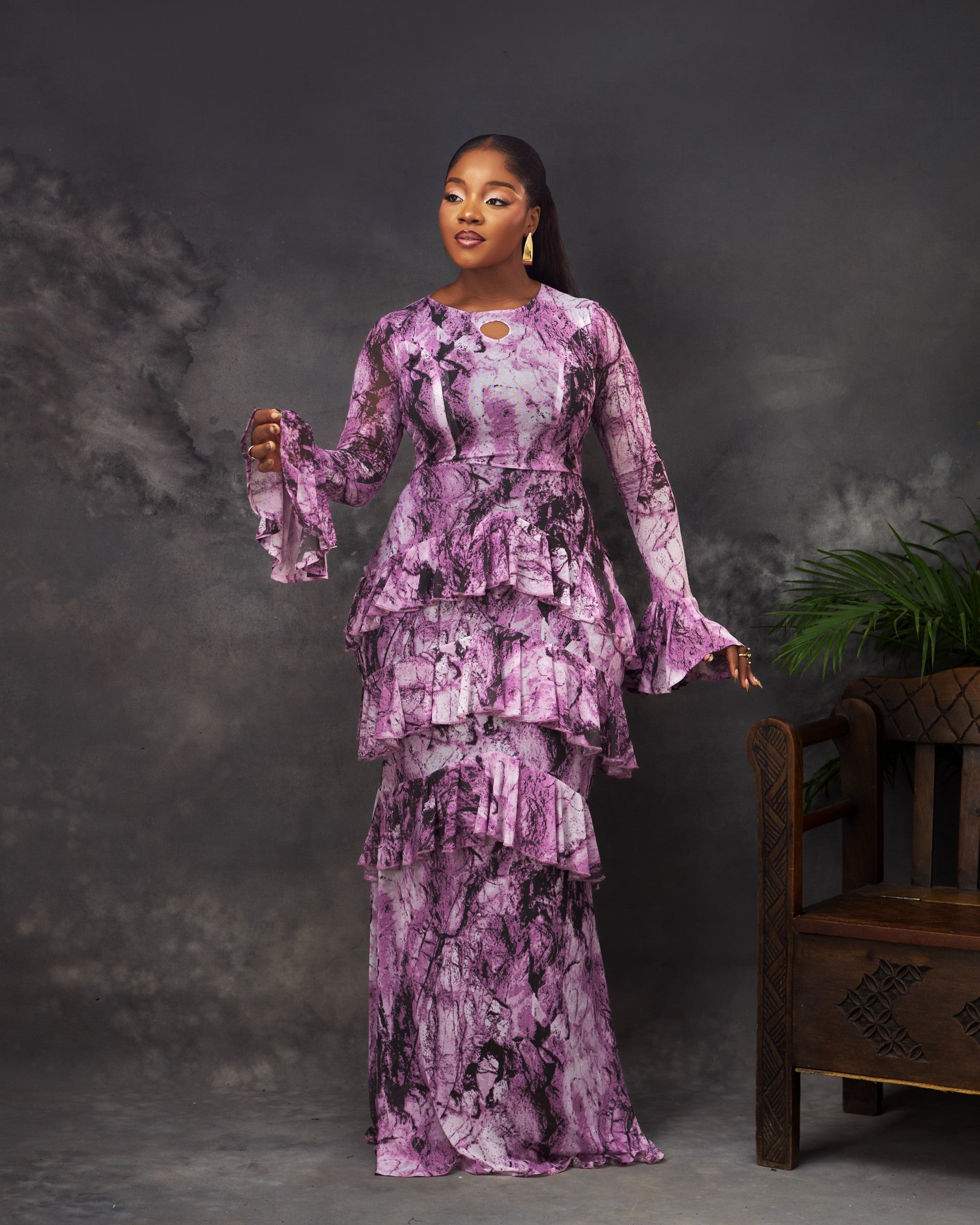 Ify Dress in mesh by CONCU BY CM — contemporary Nigerian fashion Lagos, sizes 8–22