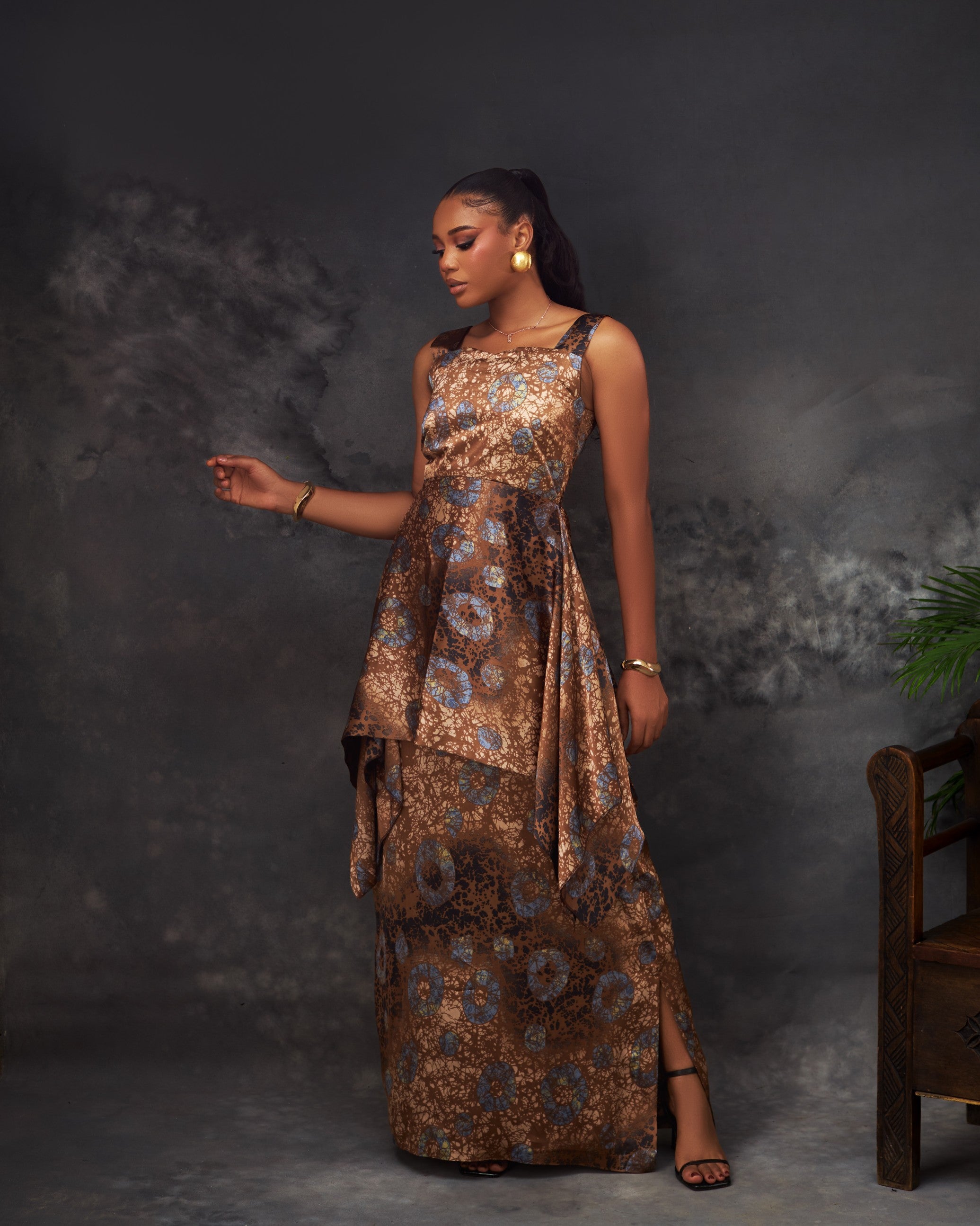 Ivy Dress in silk by CONCU BY CM — contemporary Nigerian womenswear Lagos, sizes 8–22