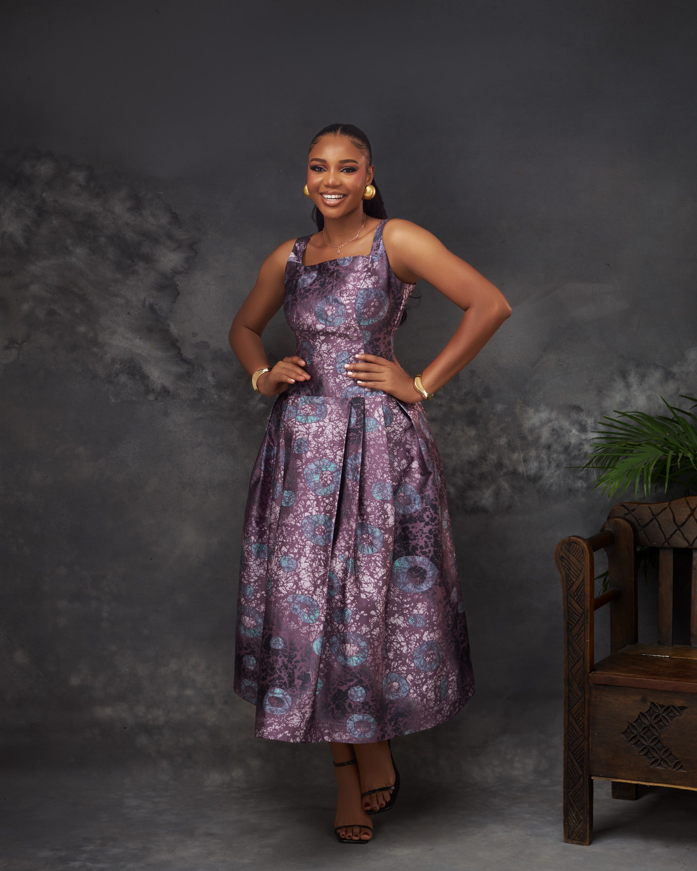Kaira Dress in silk by CONCU BY CM — contemporary Nigerian womenswear Lagos, sizes 8–22