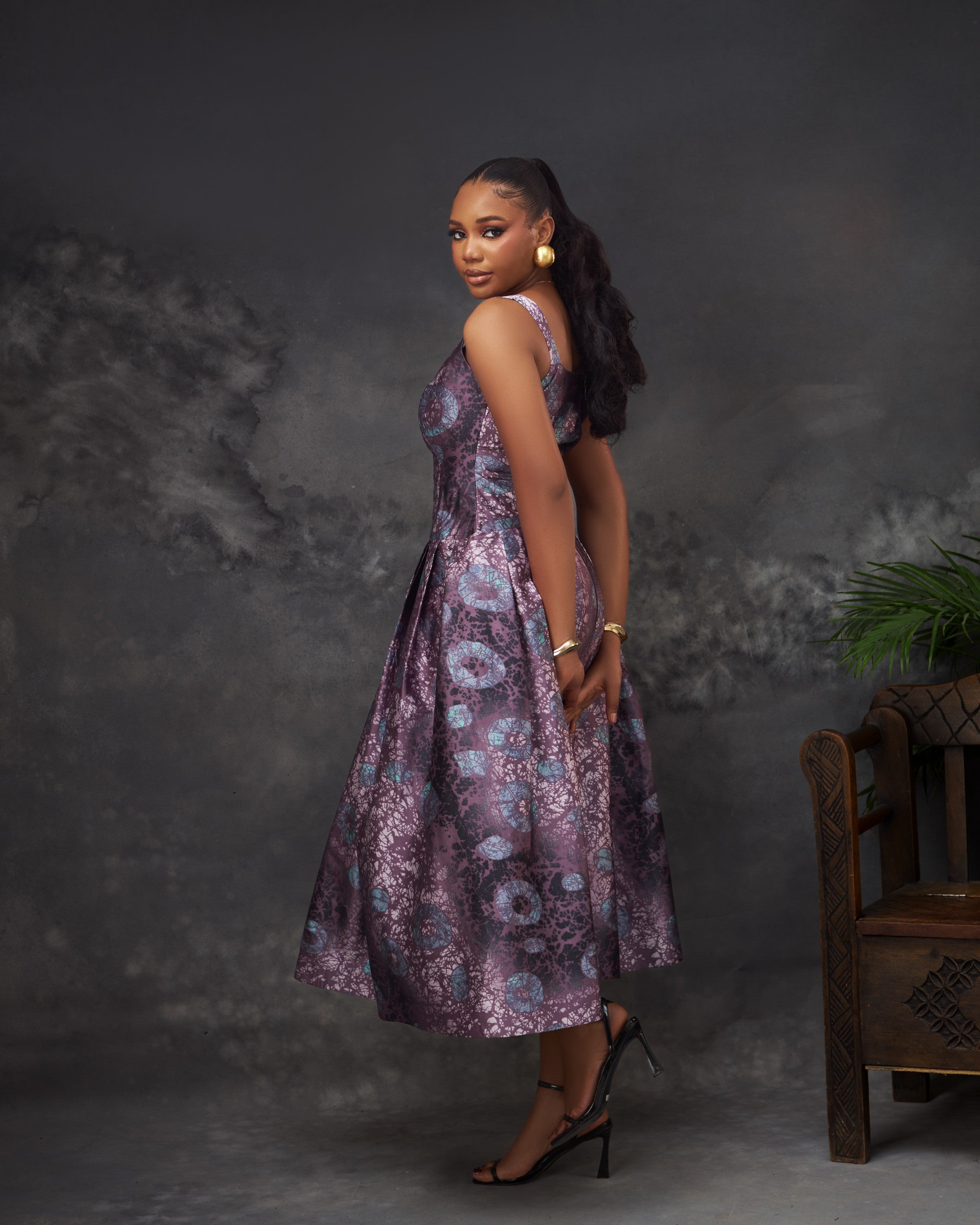 Kaira Dress in silk by CONCU BY CM — contemporary Nigerian womenswear Lagos, sizes 8–22