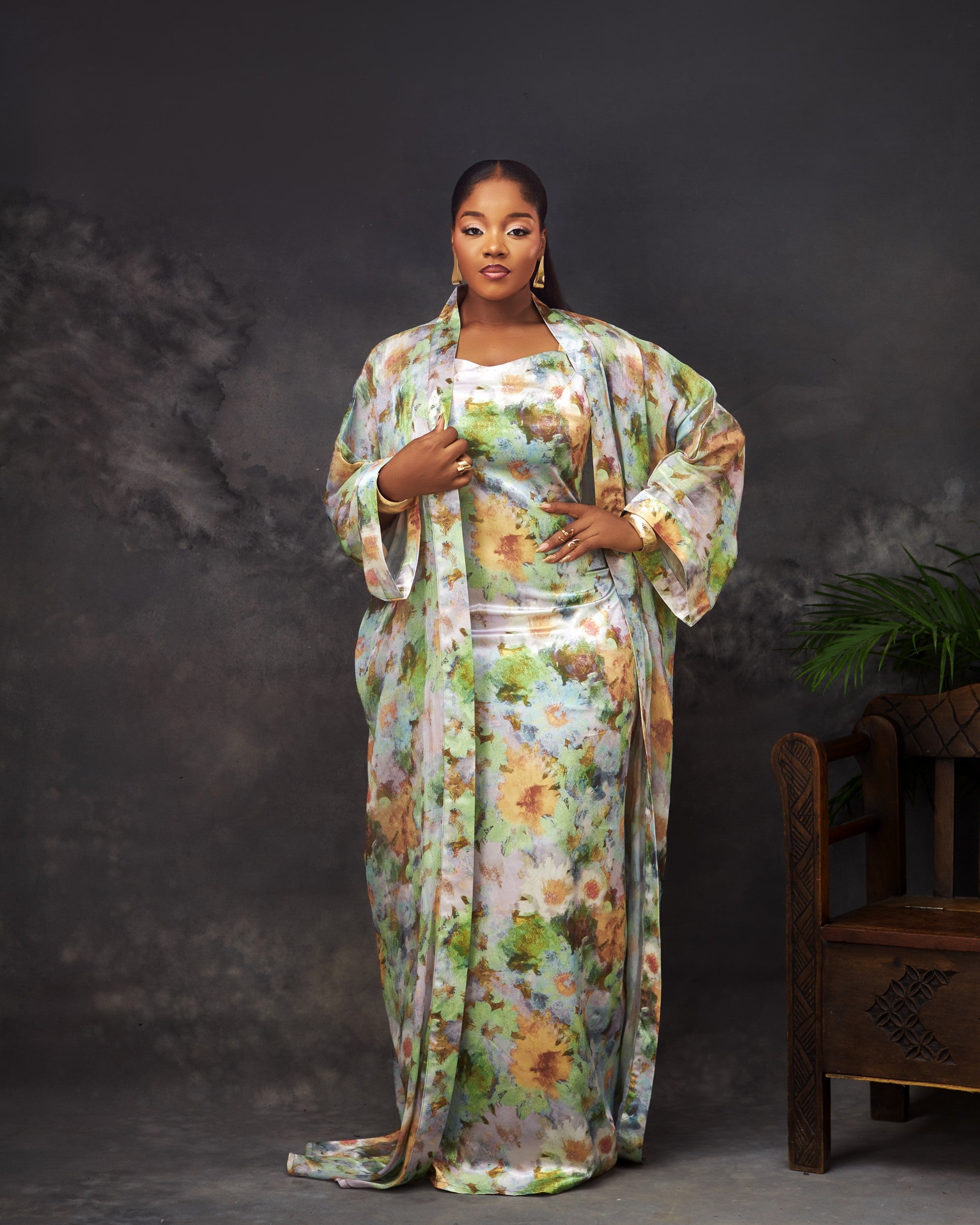 Mmabia Dress in silk by CONCU BY CM — contemporary Nigerian womenswear Lagos, sizes 8–22