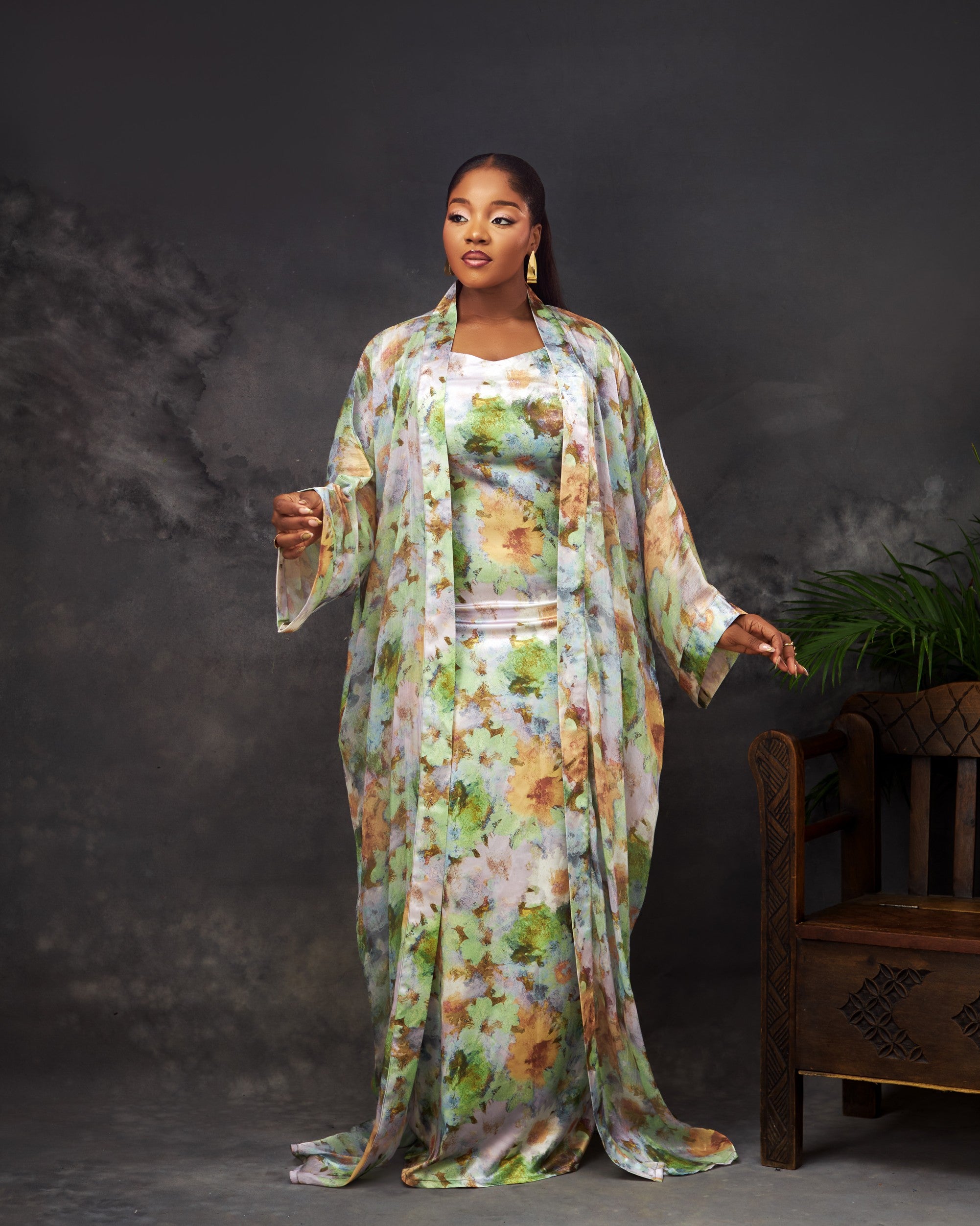 Mmabia Dress in silk by CONCU BY CM — contemporary Nigerian womenswear Lagos, sizes 8–22