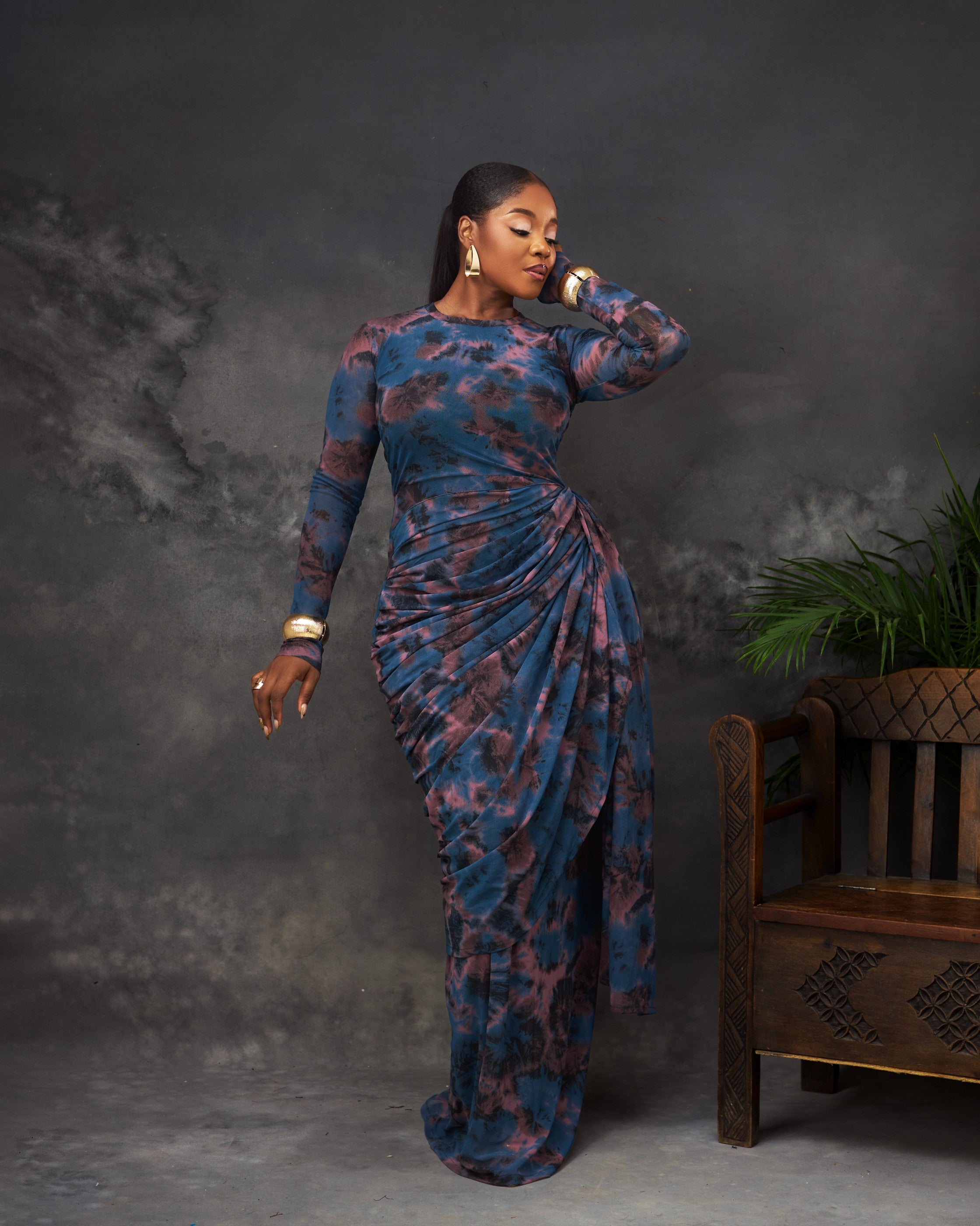 Nma Dress in mesh by CONCU BY CM — contemporary Nigerian fashion Lagos, sizes 8–22