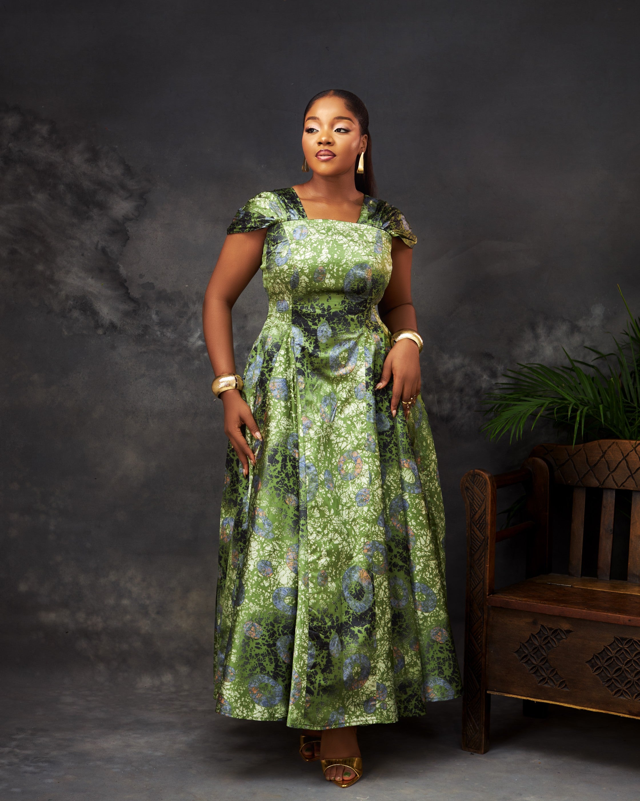 Nora  Dress in silk by CONCU BY CM — contemporary Nigerian womenswear Lagos, sizes 8–22