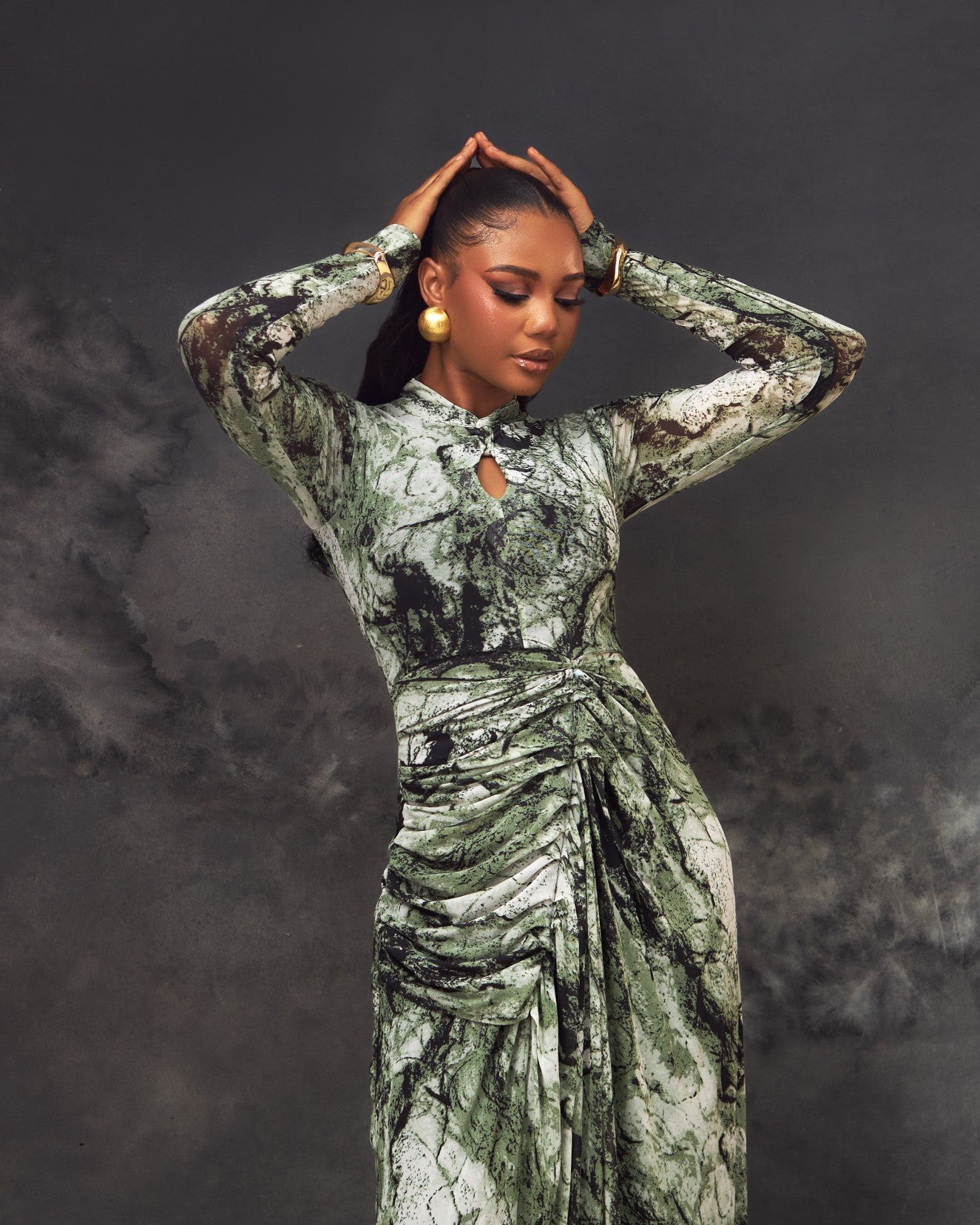 Odi Dress in mesh by CONCU BY CM — contemporary Nigerian fashion Lagos, sizes 8–22