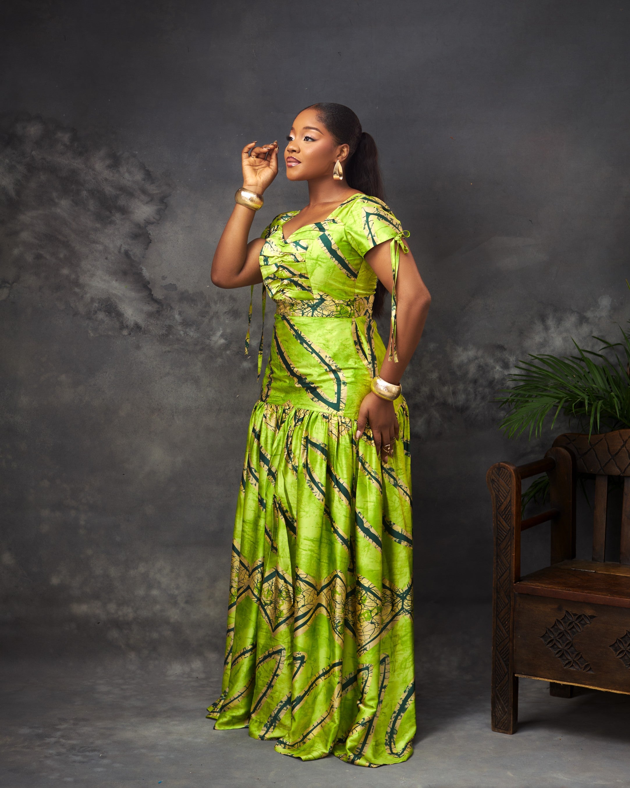 Ora Dress in silk by CONCU BY CM — contemporary Nigerian womenswear Lagos, sizes 8–22