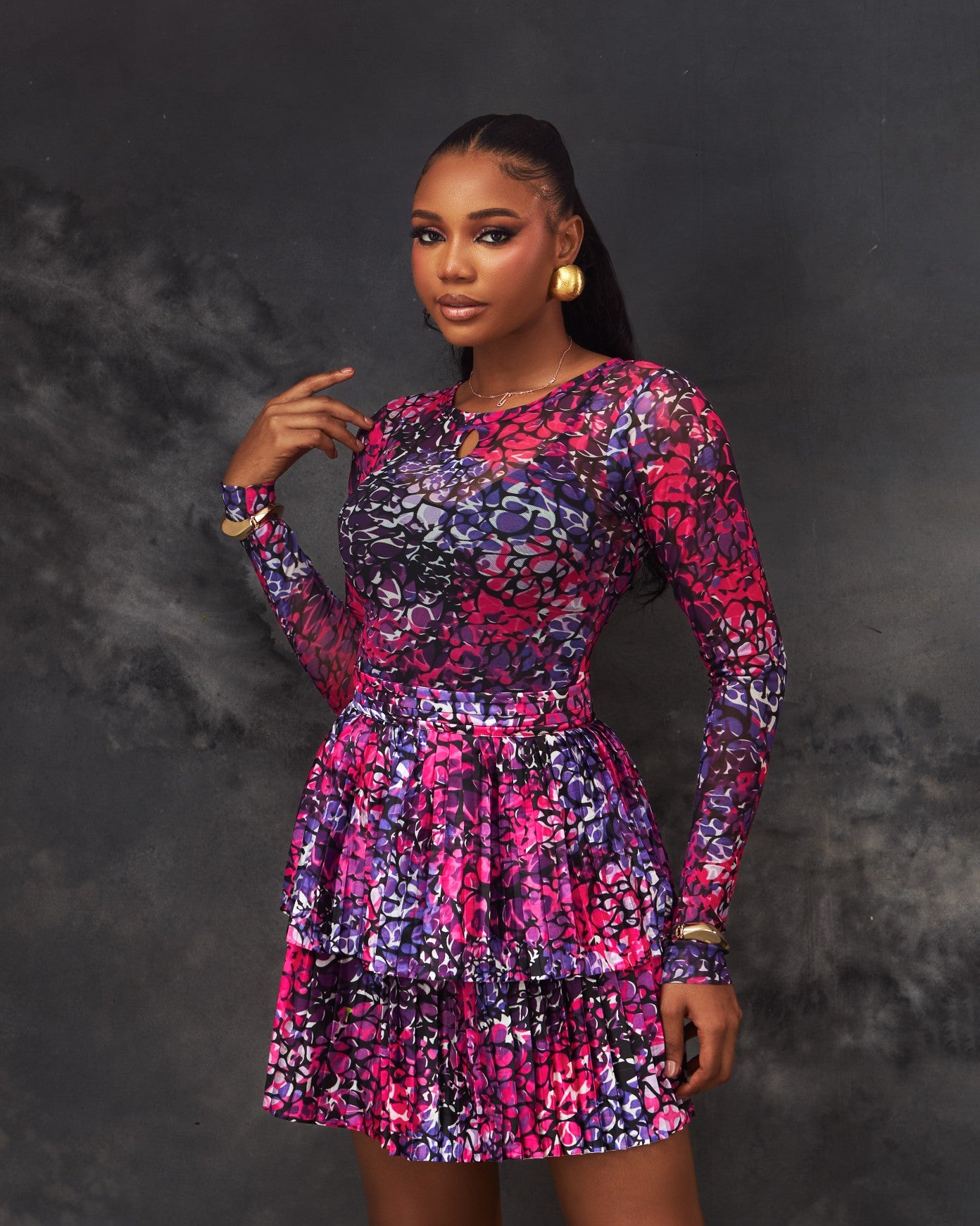 Ula Mesh Set in mesh by CONCU BY CM — contemporary Nigerian fashion Lagos, sizes 8–22