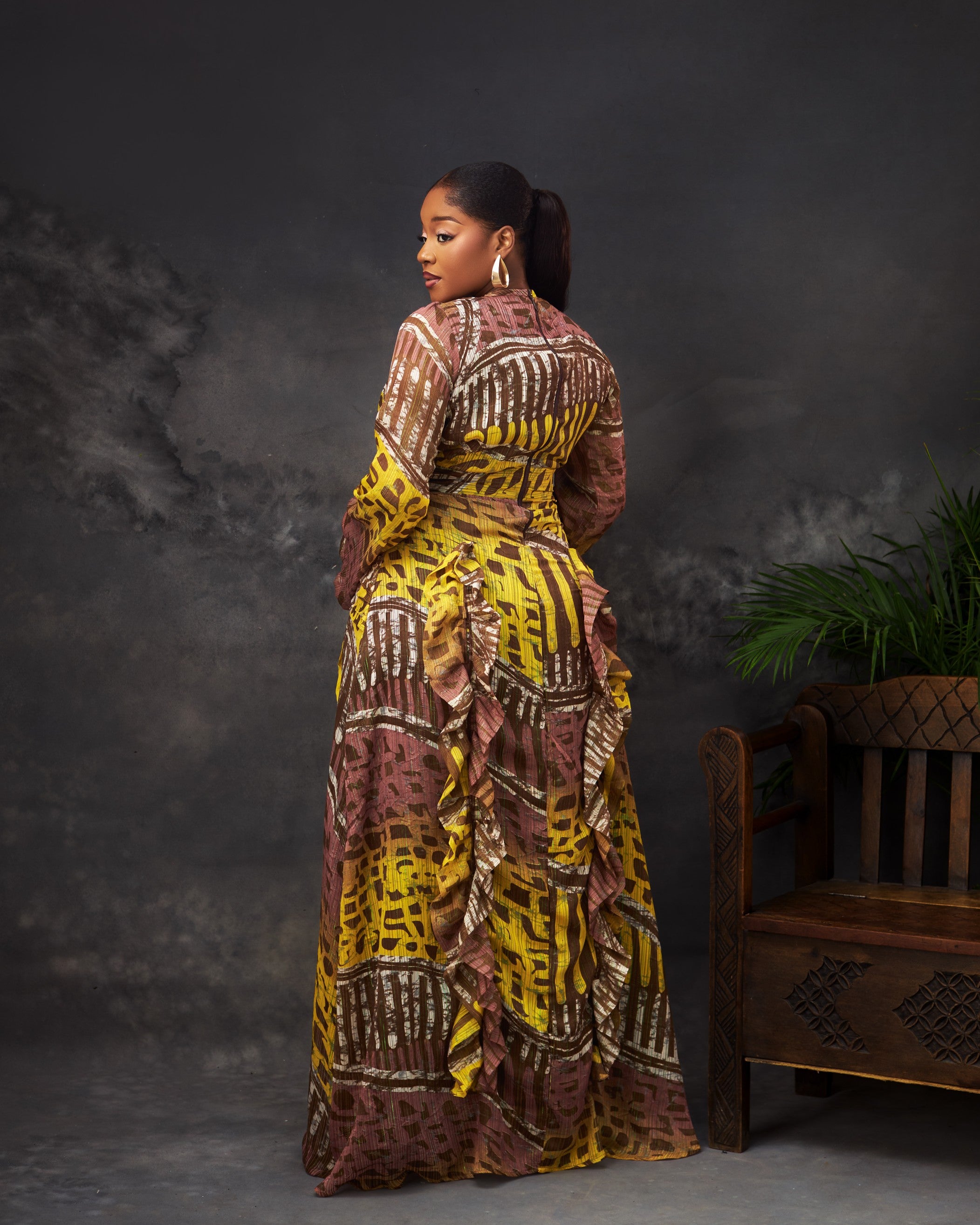 Zahi Dress in chiffon by CONCU BY CM — Nigerian fashion Lagos, sizes 8–22