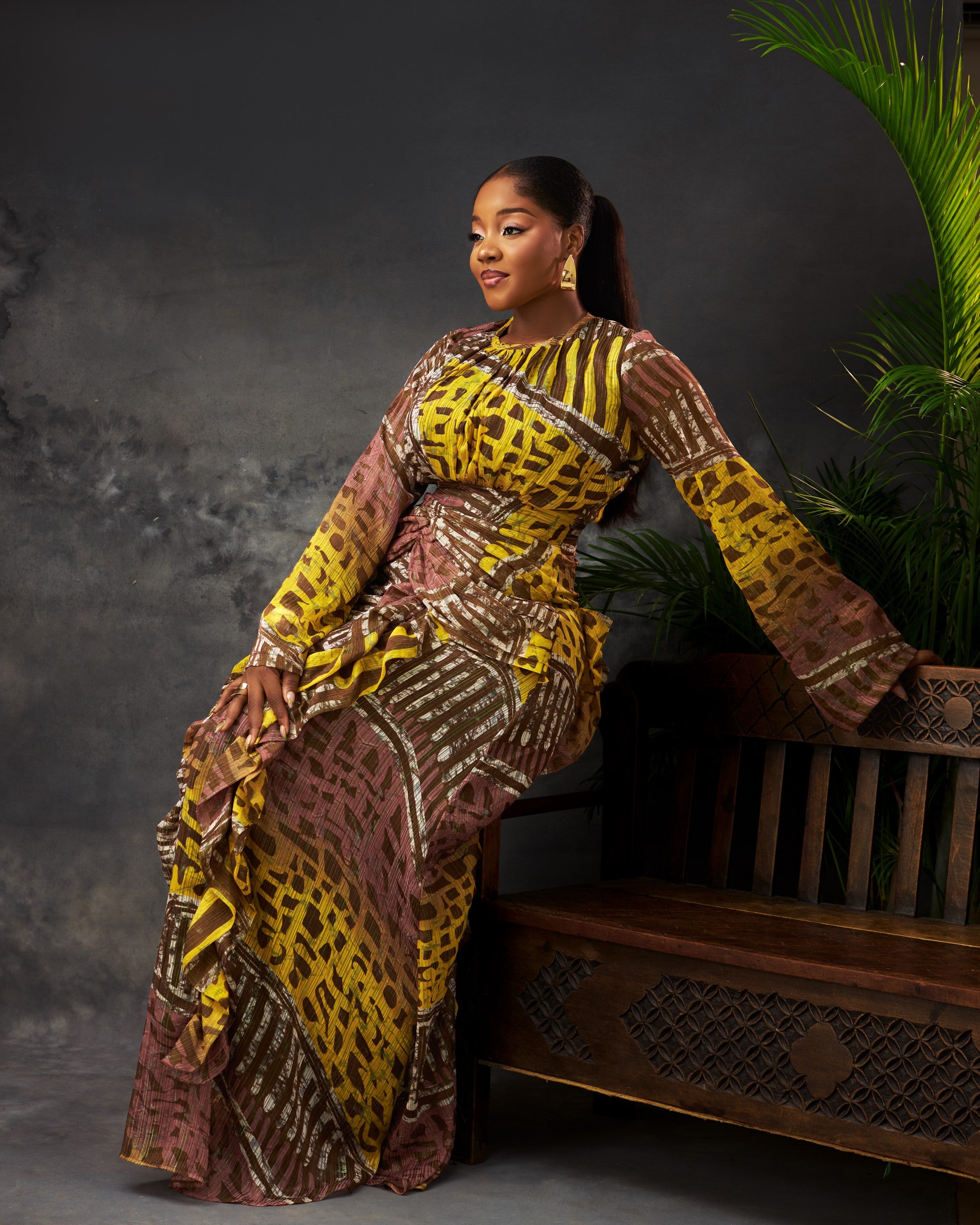 Zahi Dress in chiffon by CONCU BY CM — Nigerian fashion Lagos, sizes 8–22