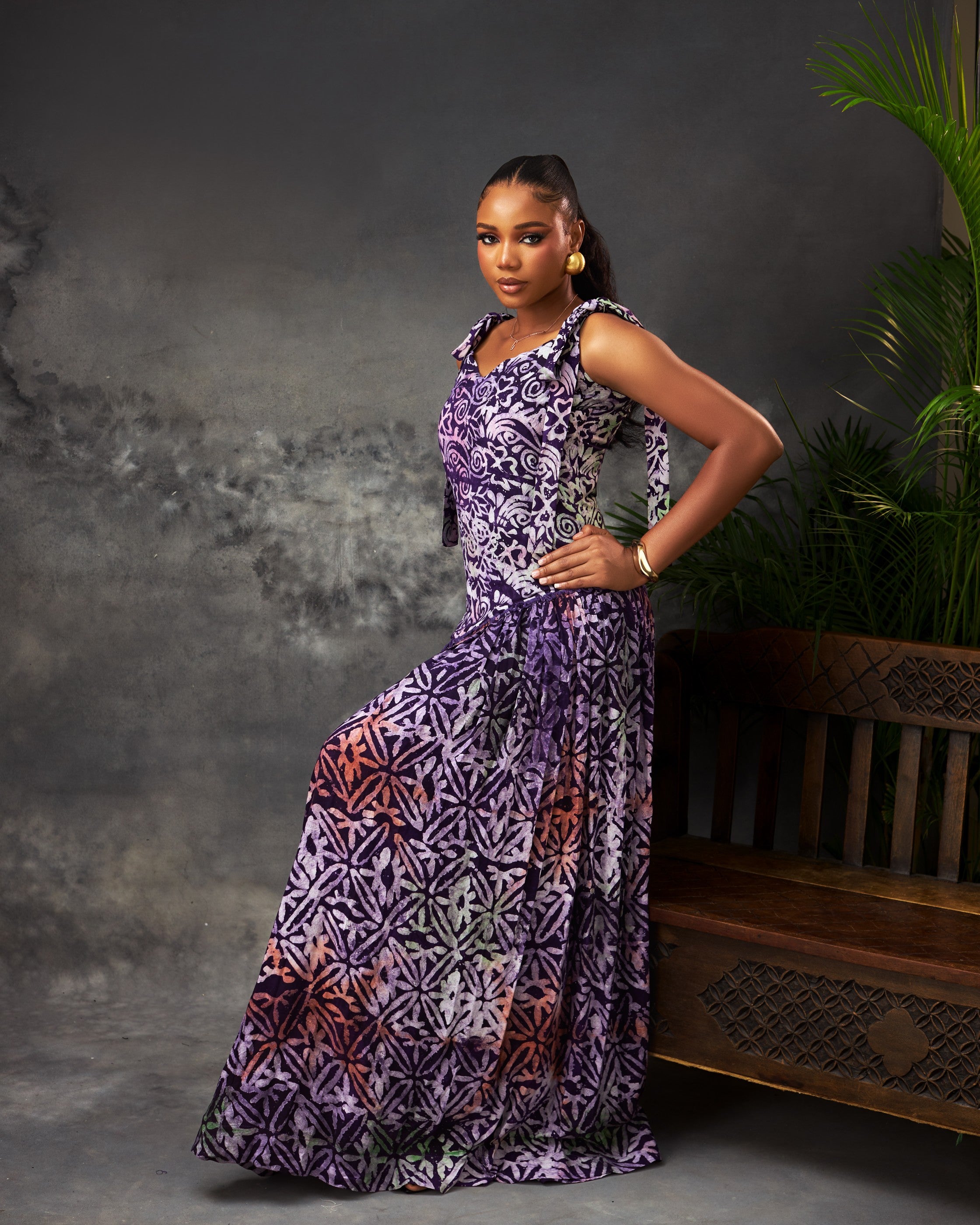 Zuo Dress in Adire hand-dyed fabric by CONCU BY CM — Nigerian fashion Lagos, sizes 8–22